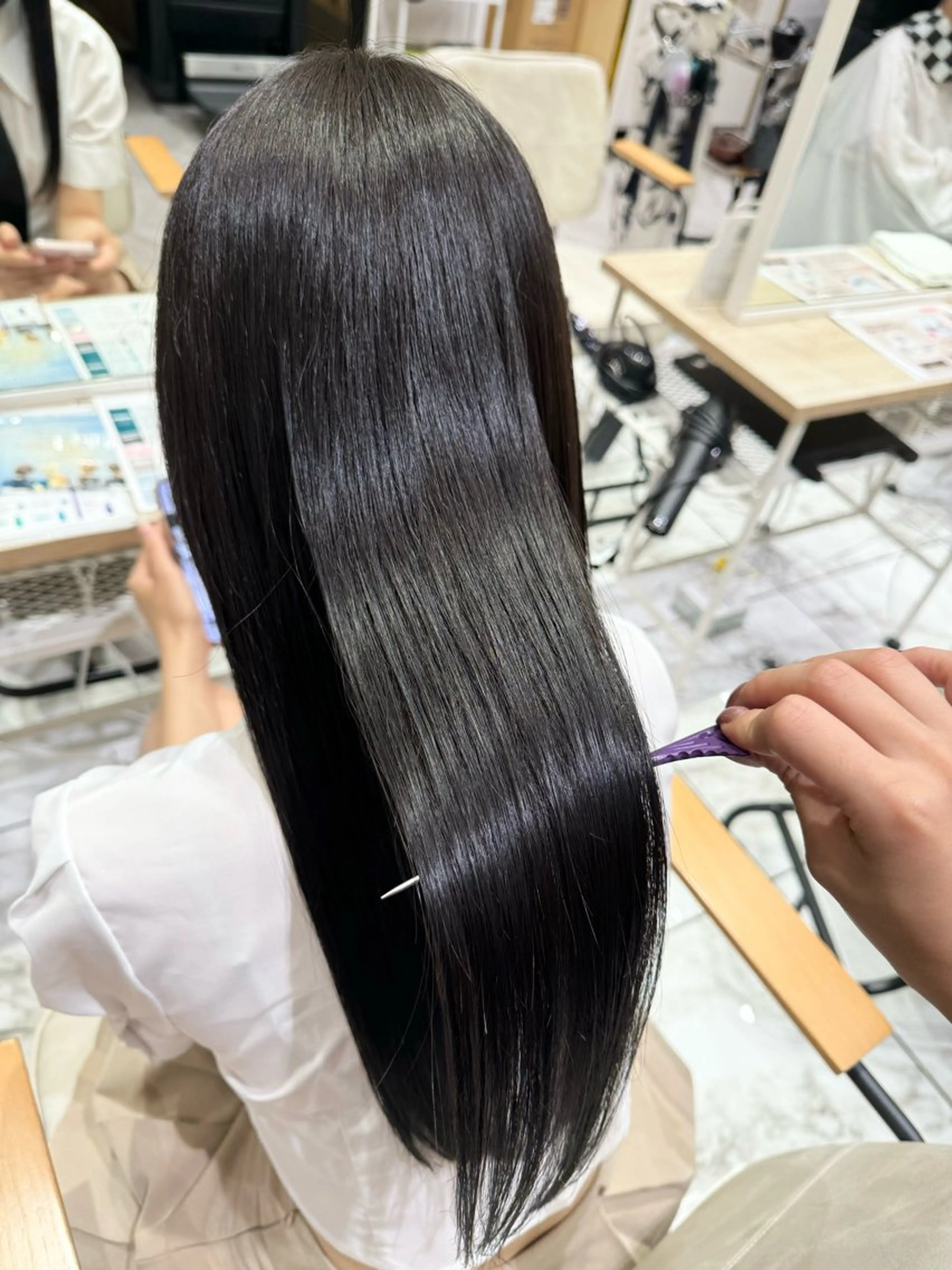 ロング カラー 黒髪 韓国風カラー 髪質改善 韓国風ヘア トリートメント ヘアカラー トリートメント 学生人気no.1 🦋ナツミのヘアスタイル