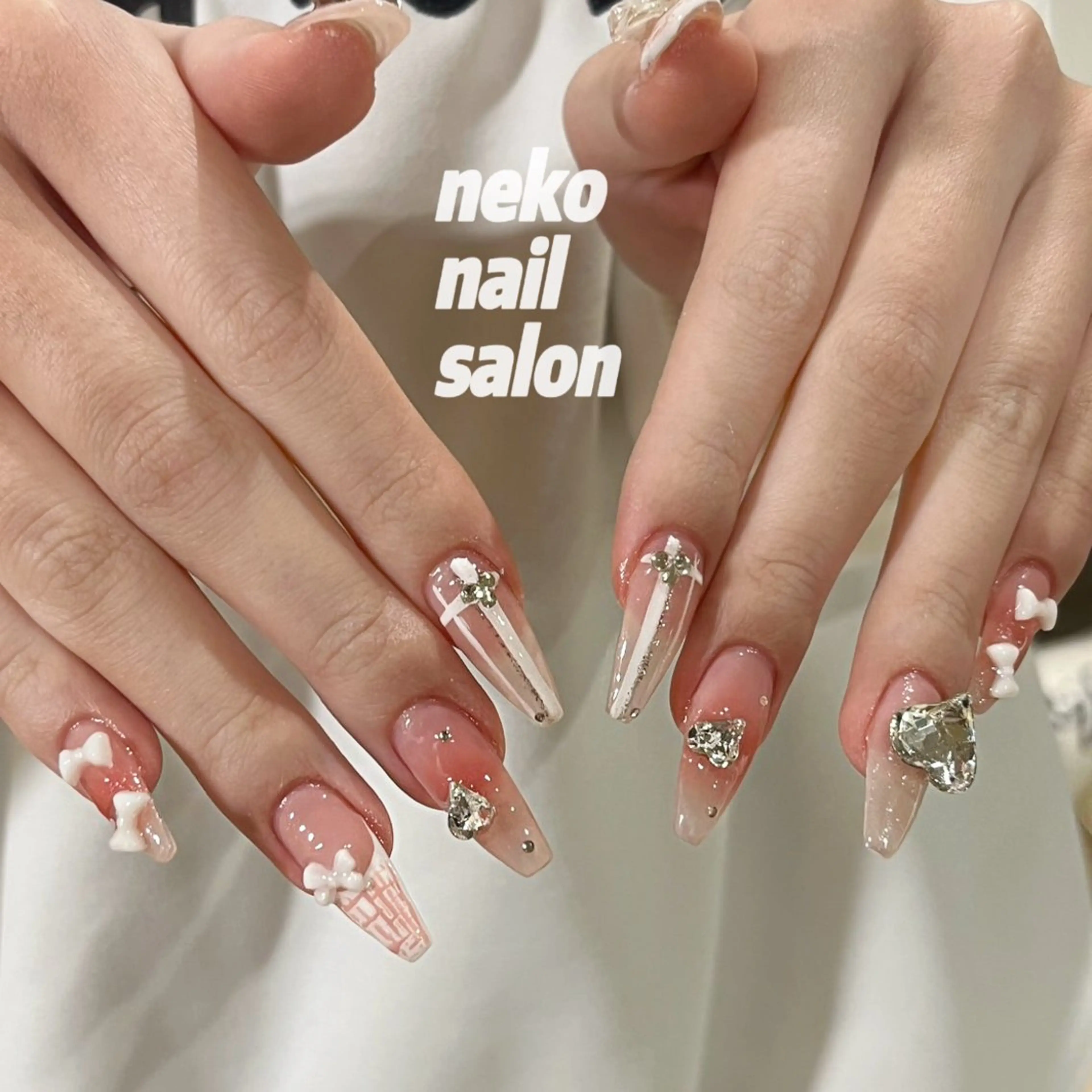 ネイル ガーリー ワンホンネイル ハンドネイル neko nailのネイルデザイン