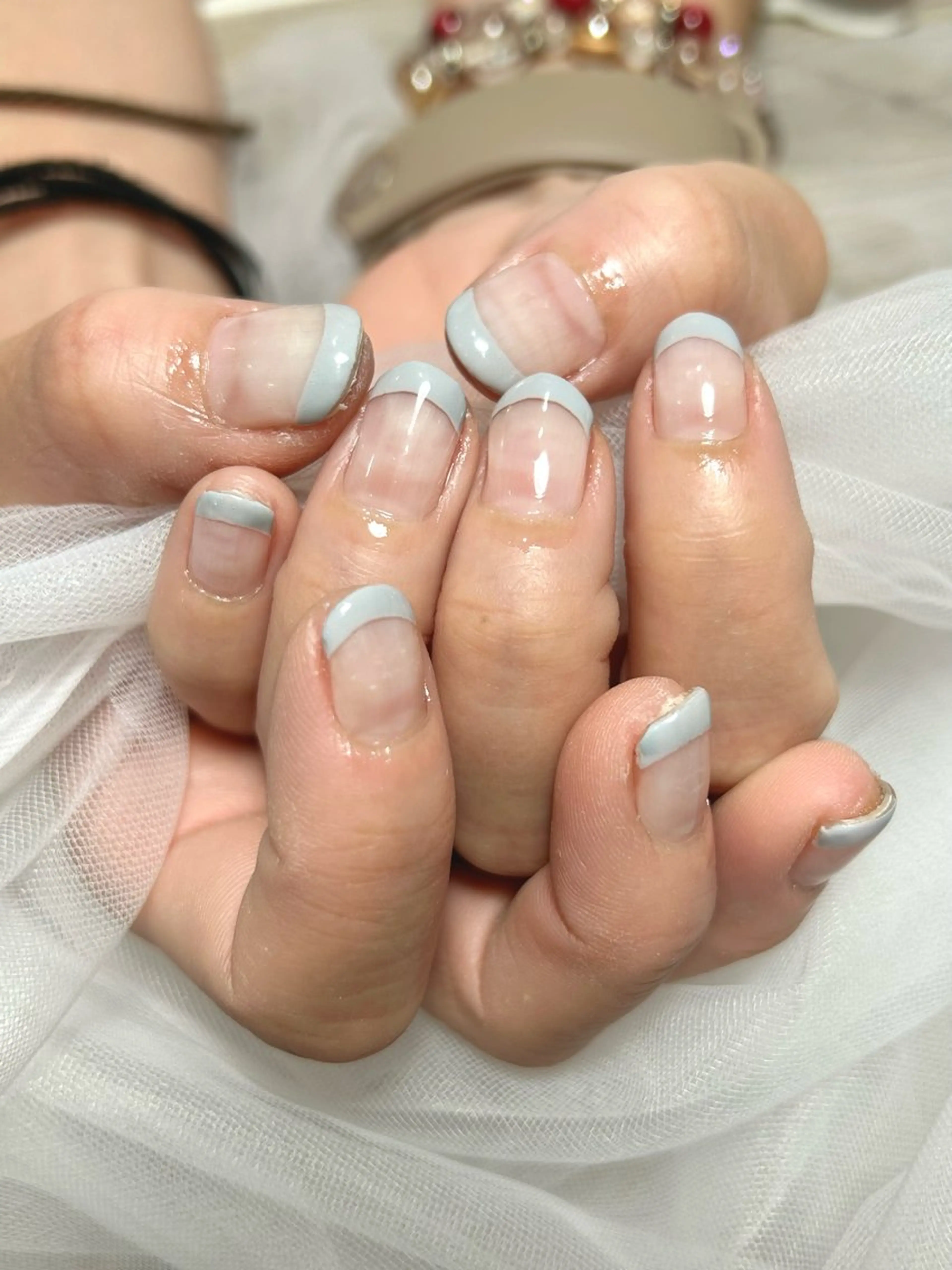 ネイル クリアネイル フレンチネイル ハンドネイル EmaNail 🧸Momokaのネイルデザイン