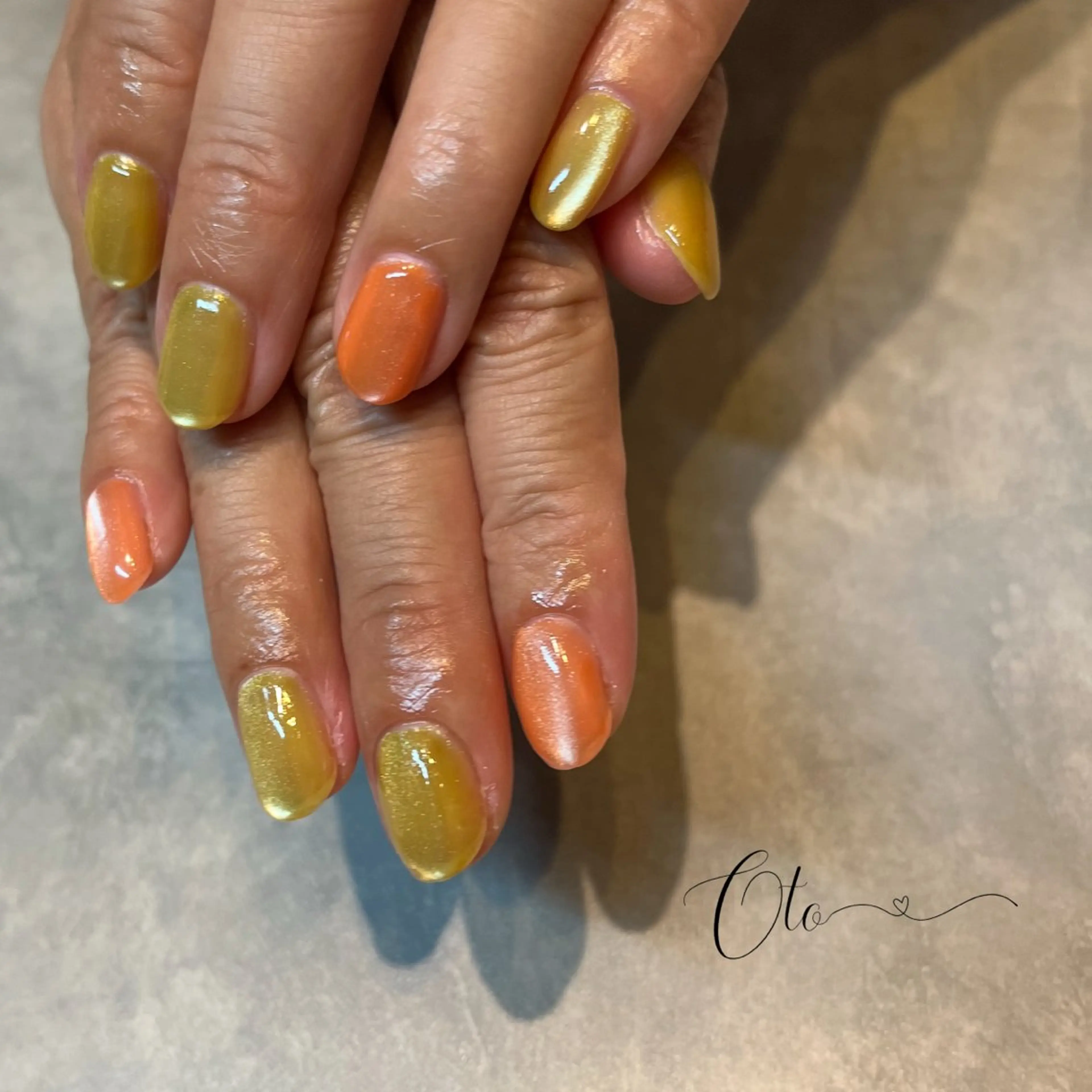 ネイル マグネットネイル マグネットワンカラー ワンカラーネイル ハンドネイル Oto_ megのネイルデザイン