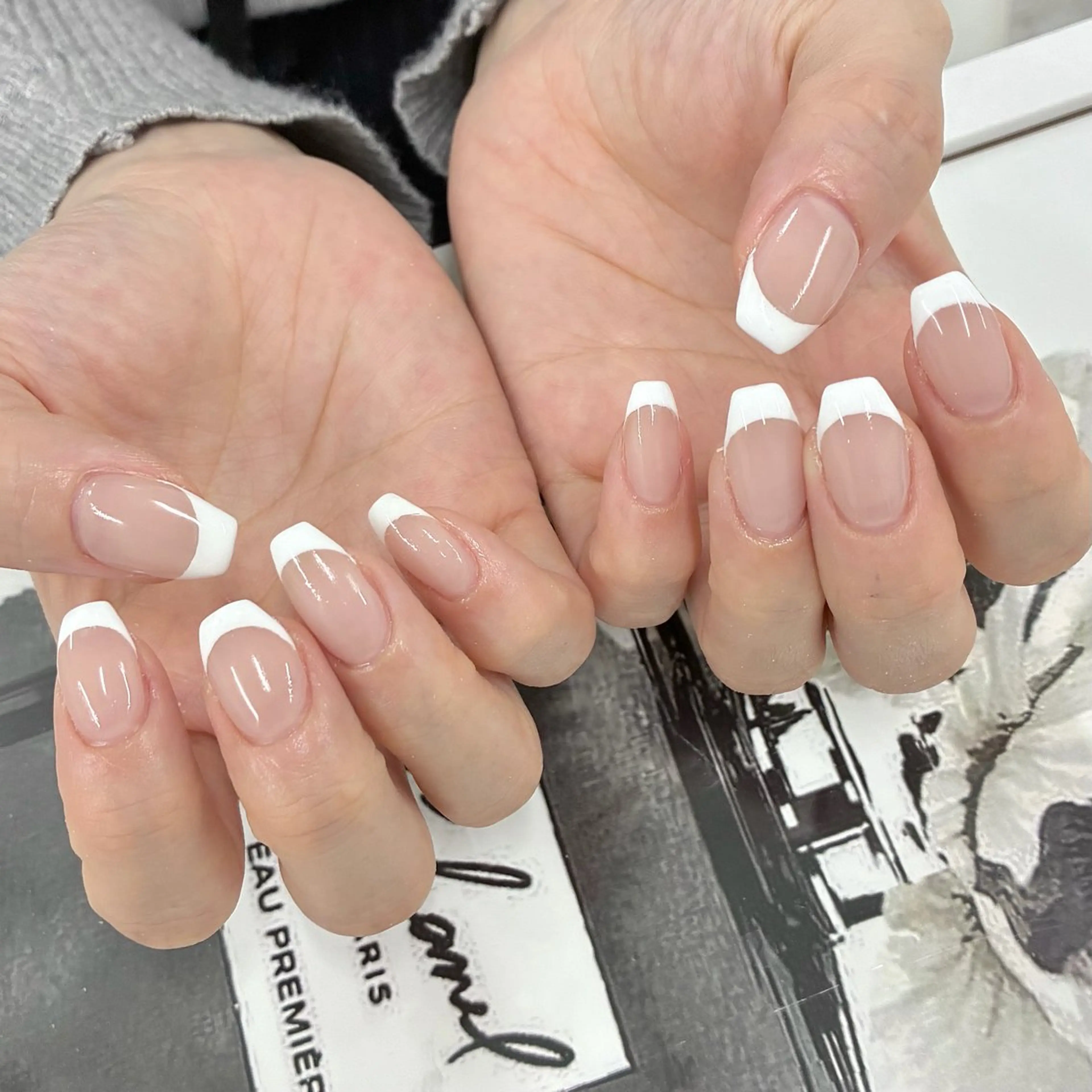ネイル フレンチネイル ハンドネイル _white 上本町店のネイルデザイン