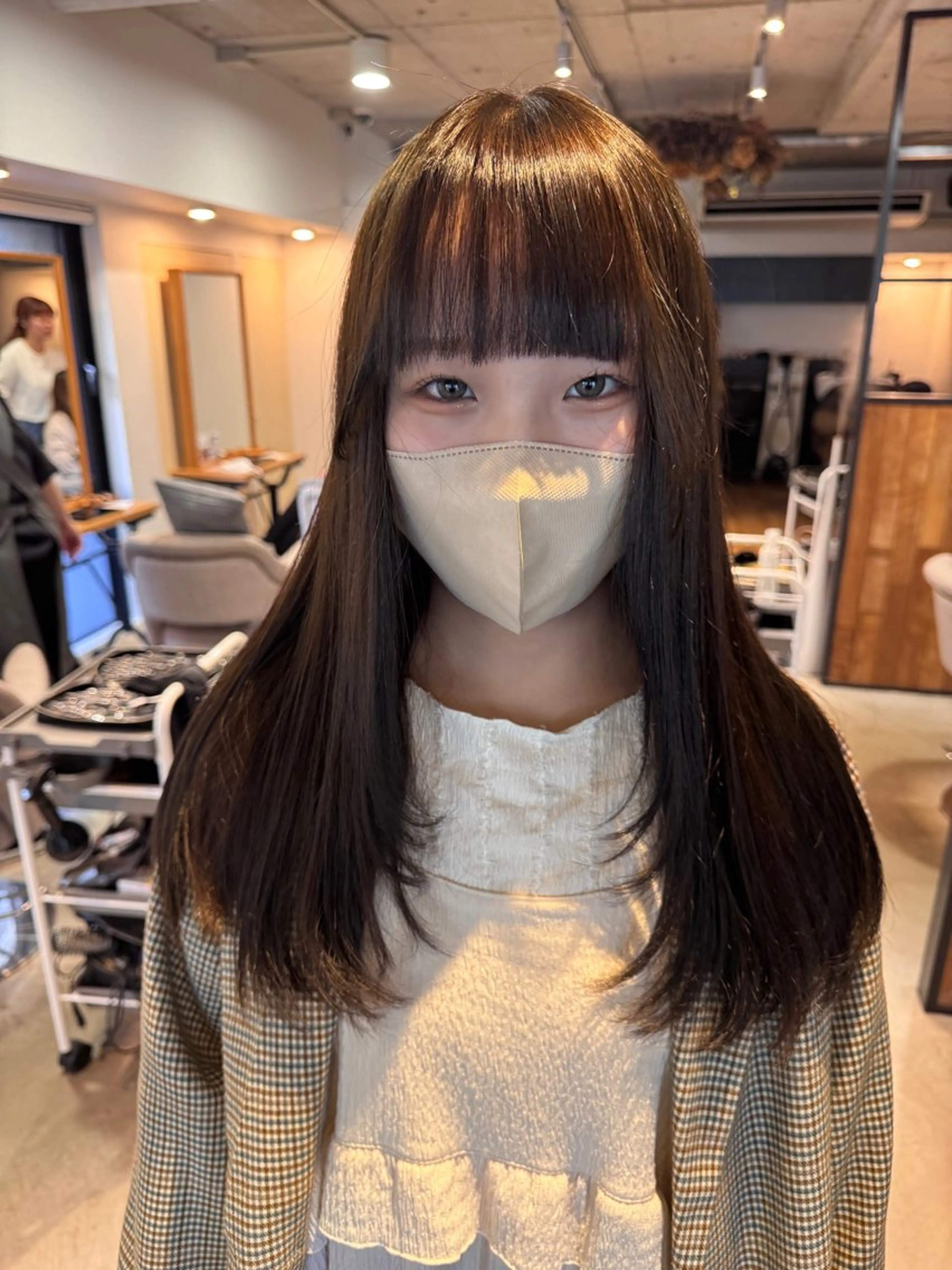 ロング 縮毛矯正 カット 縮毛矯正 saki/メンズパー マ・デザインカラーのヘアスタイル