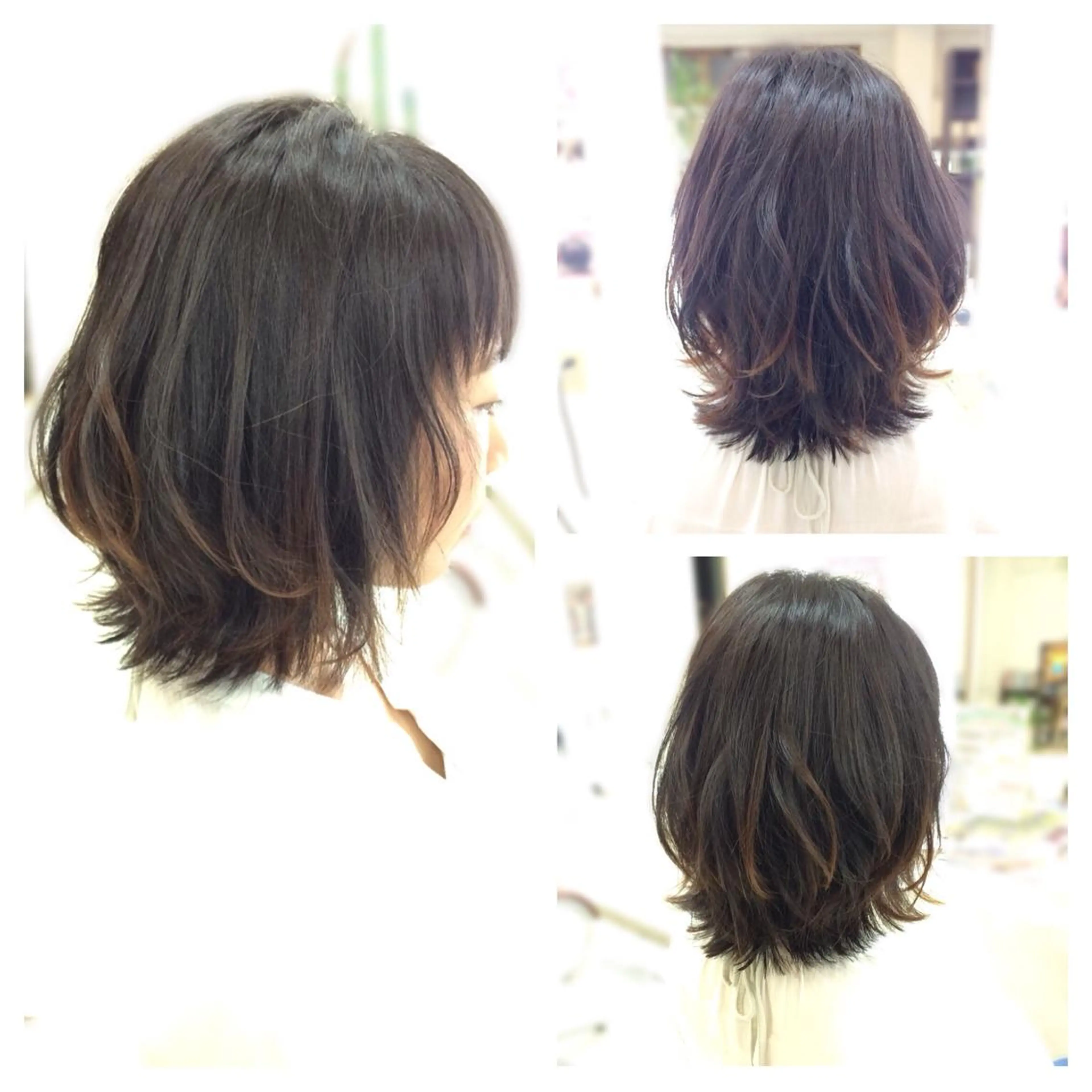 ミディアム ボブ レイヤーカット カット トリートメント ヘッドスパ Hair VERDEのヘアスタイル