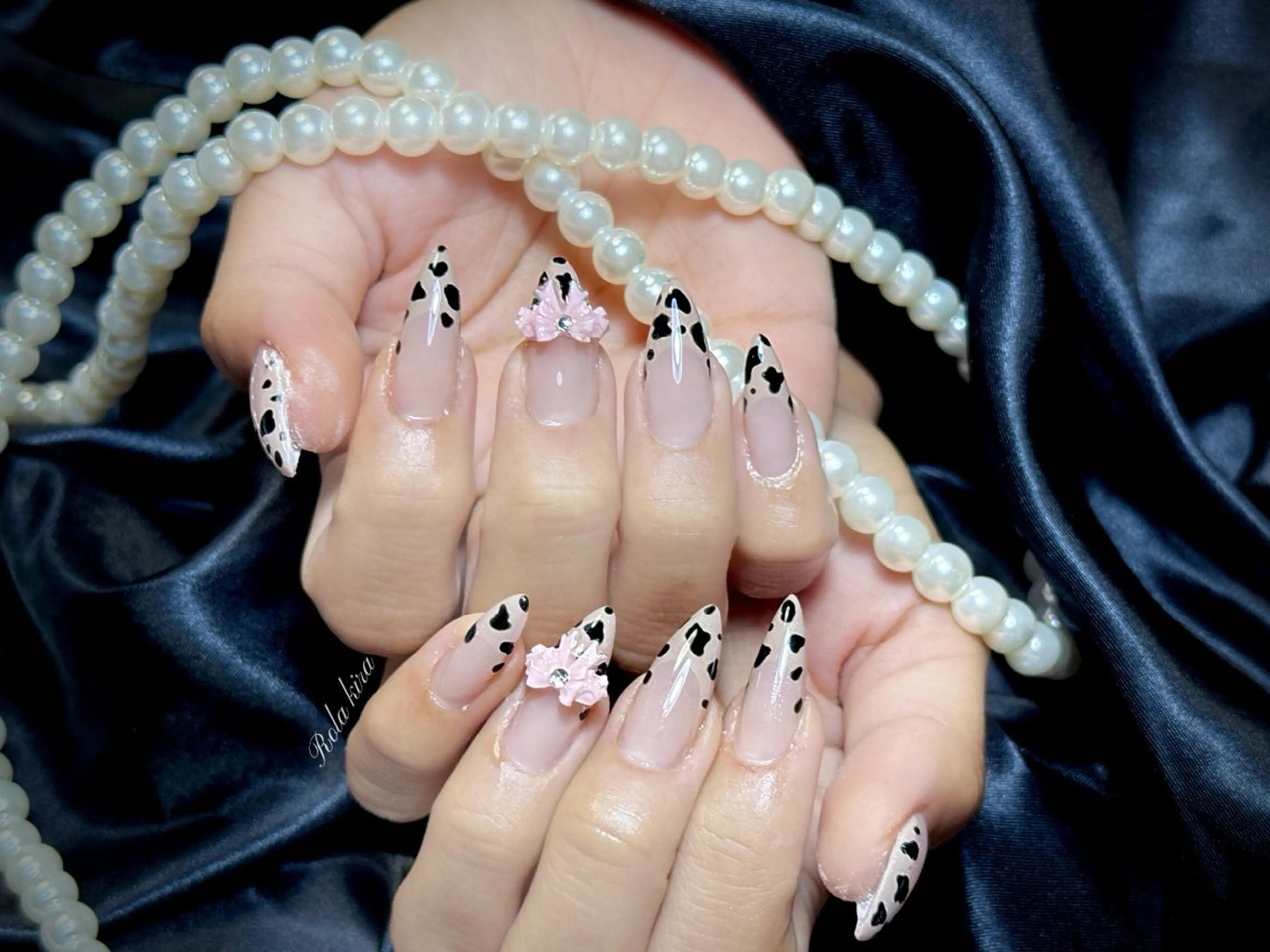 ネイル チークネイル 長さ出し フレンチネイル ジェルネイル 韓国ネイル ハンドネイル Rola kira 麗のネイルデザイン