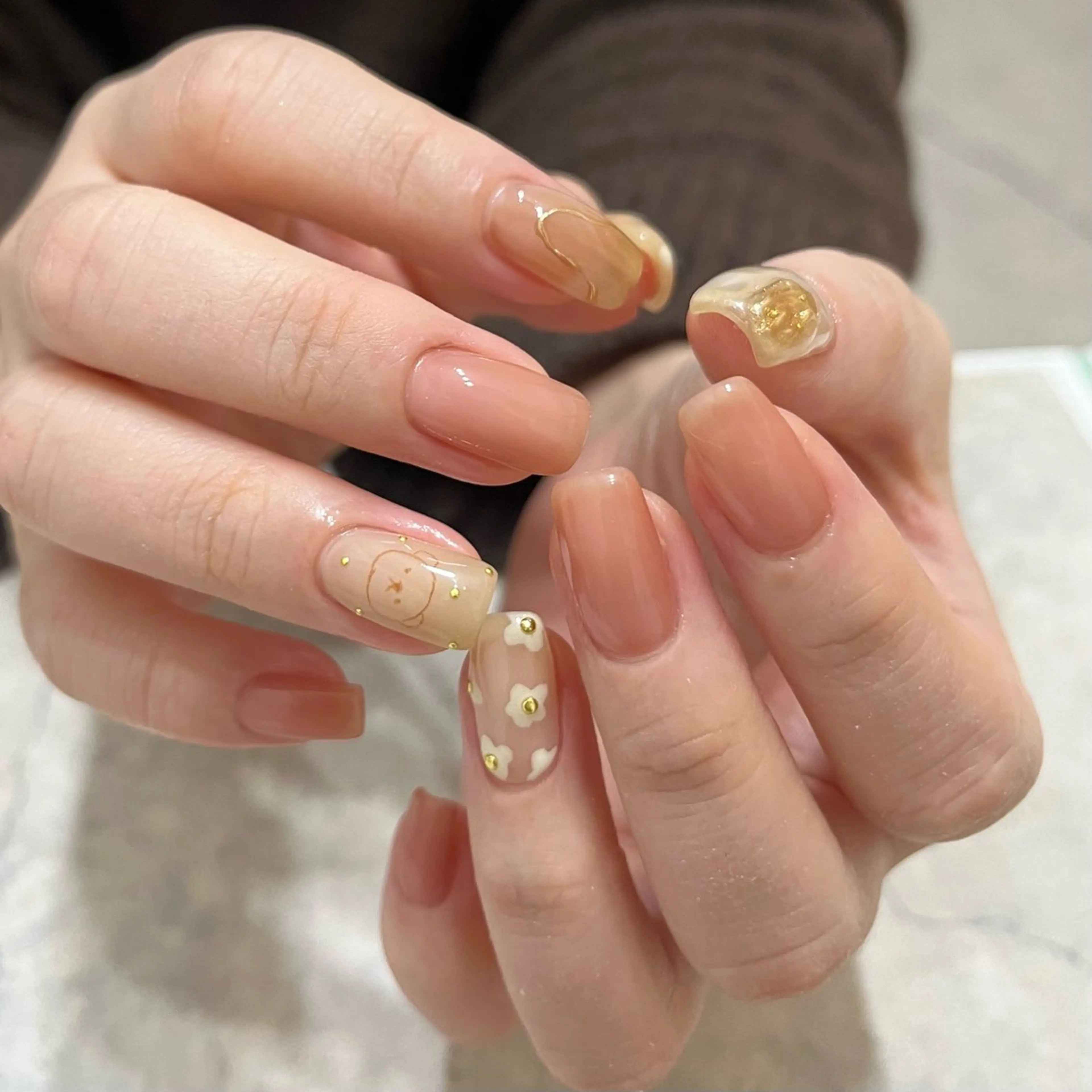 ネイル グリーン ハンドネイル vegh. nail／阿波座のネイルデザイン