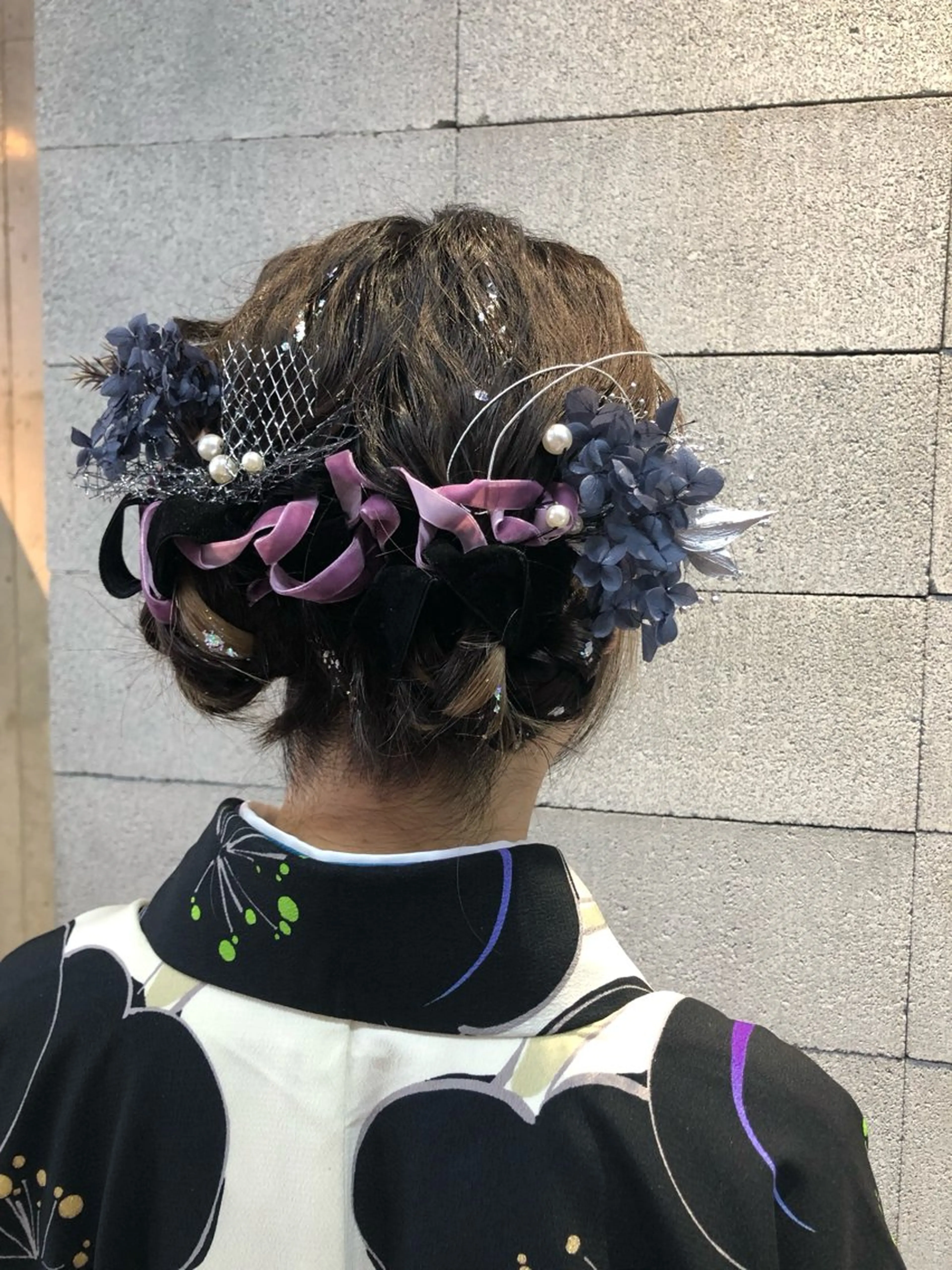 セミロング ヘアアレンジ 着付け くまがい みゆ【edge.】のヘアスタイル