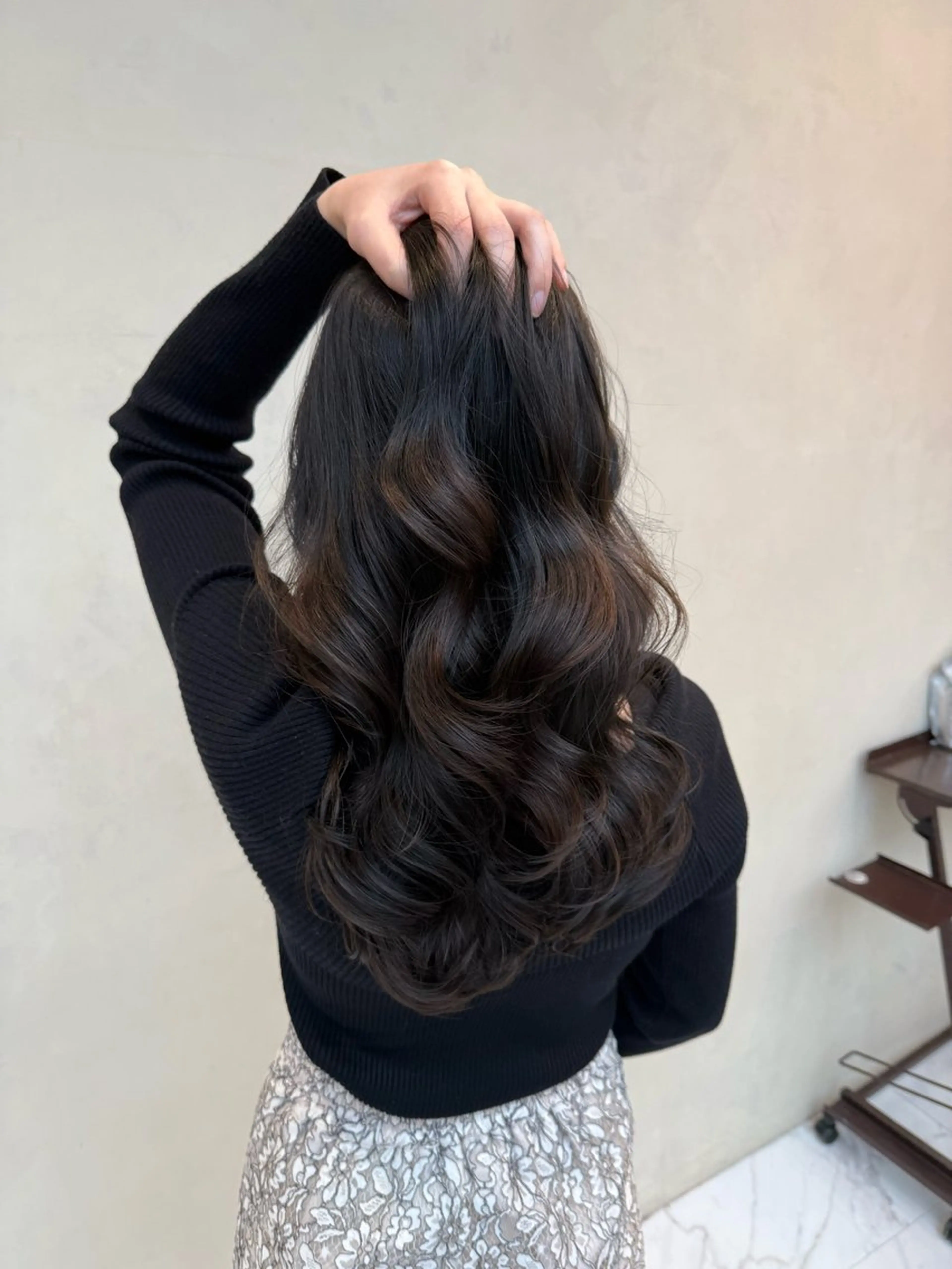 セミロング パーマ コテ巻き風パーマ 🦋にこ🦋のヘアスタイル