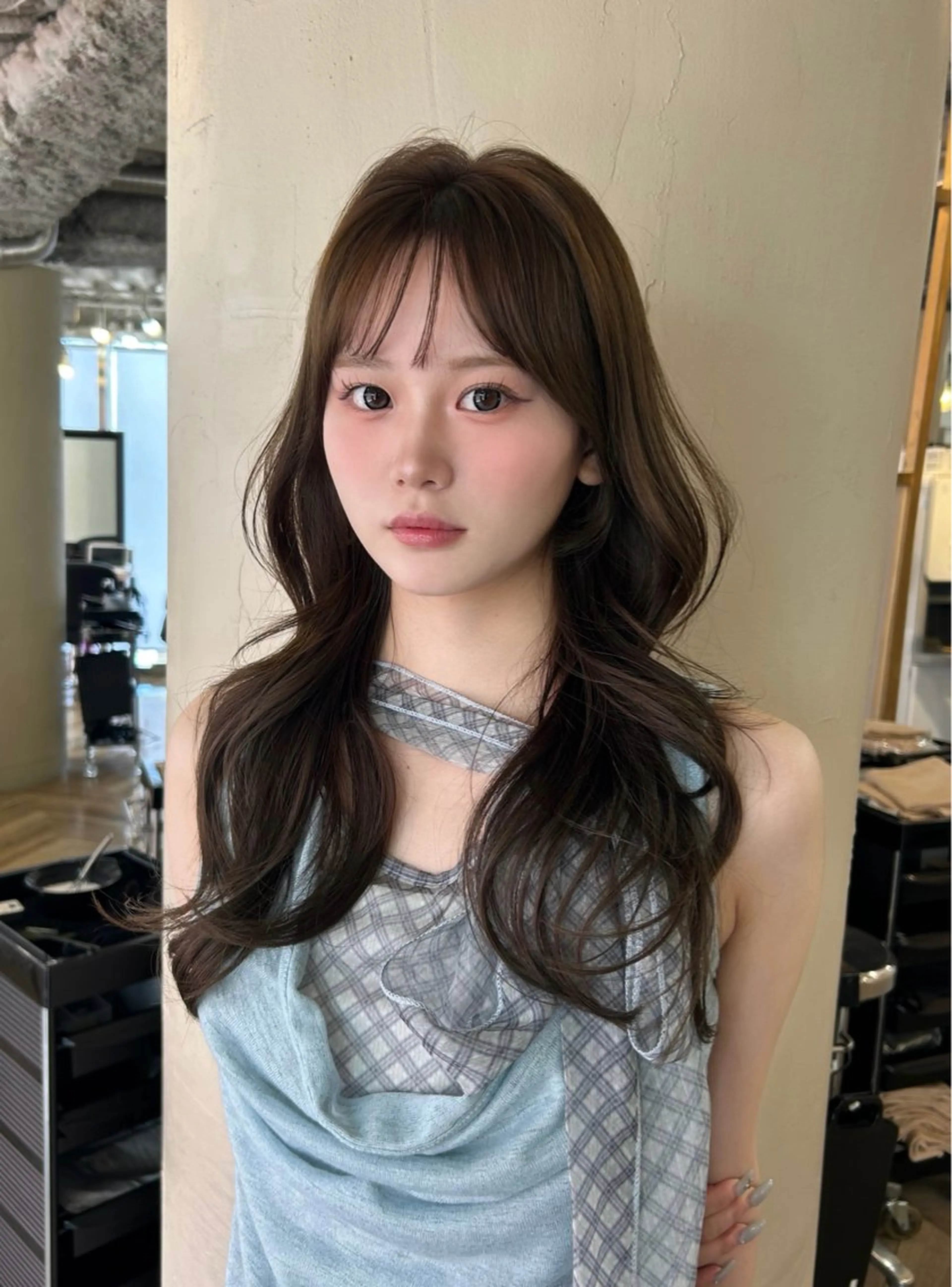 セミロング カット ヘアカラー トリートメント SALOWIN二子玉川South店所属・AYANO /レイヤー/オリーブのヘアスタイル