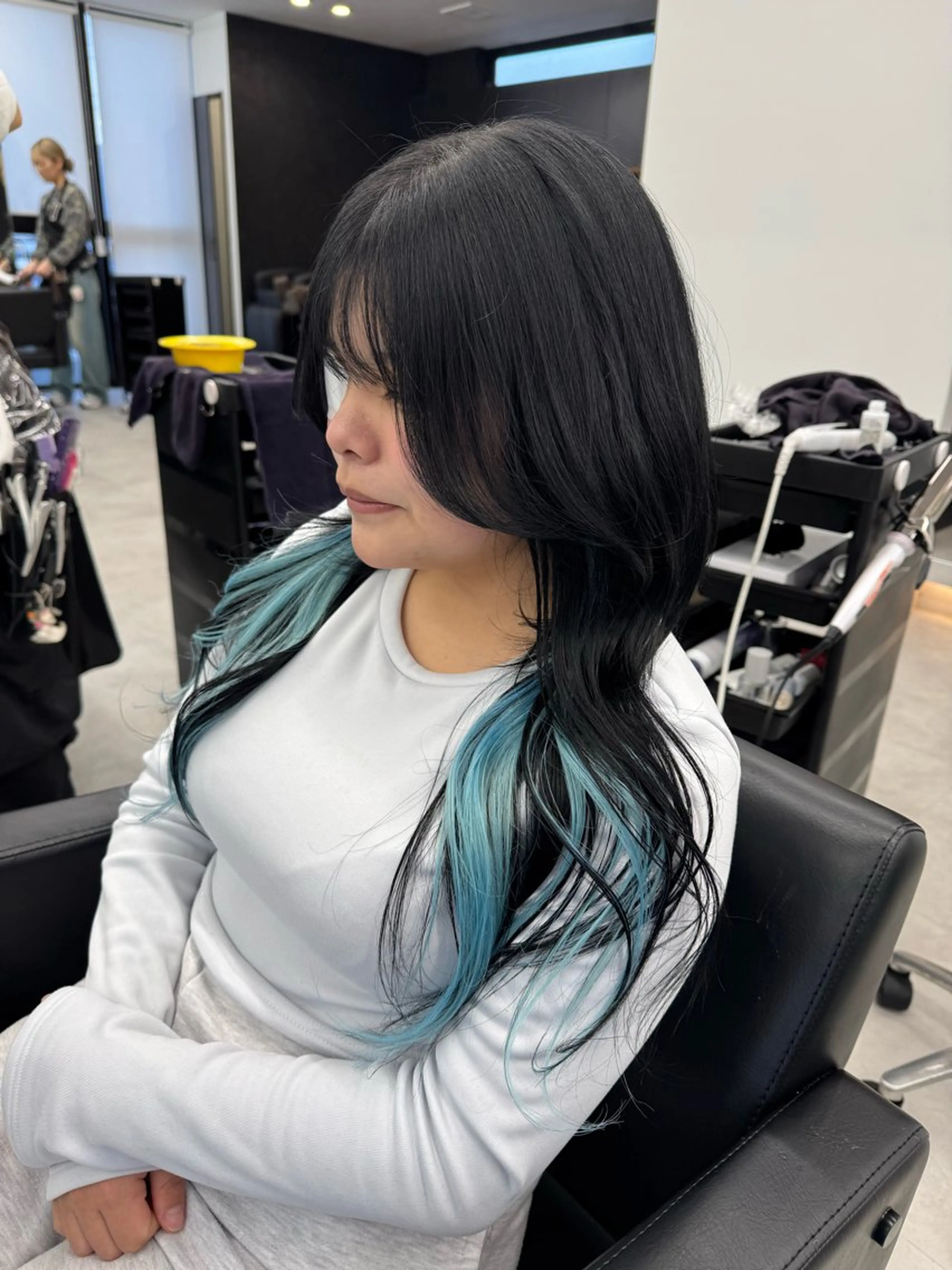 ロング カラー ブリーチ ダークグレー ダークグレージュ グレージュ ブリーチなしカラー ヘアカラー エクステ ハイトーン/エクステ /韓国ヘアKENTAのヘアスタイル