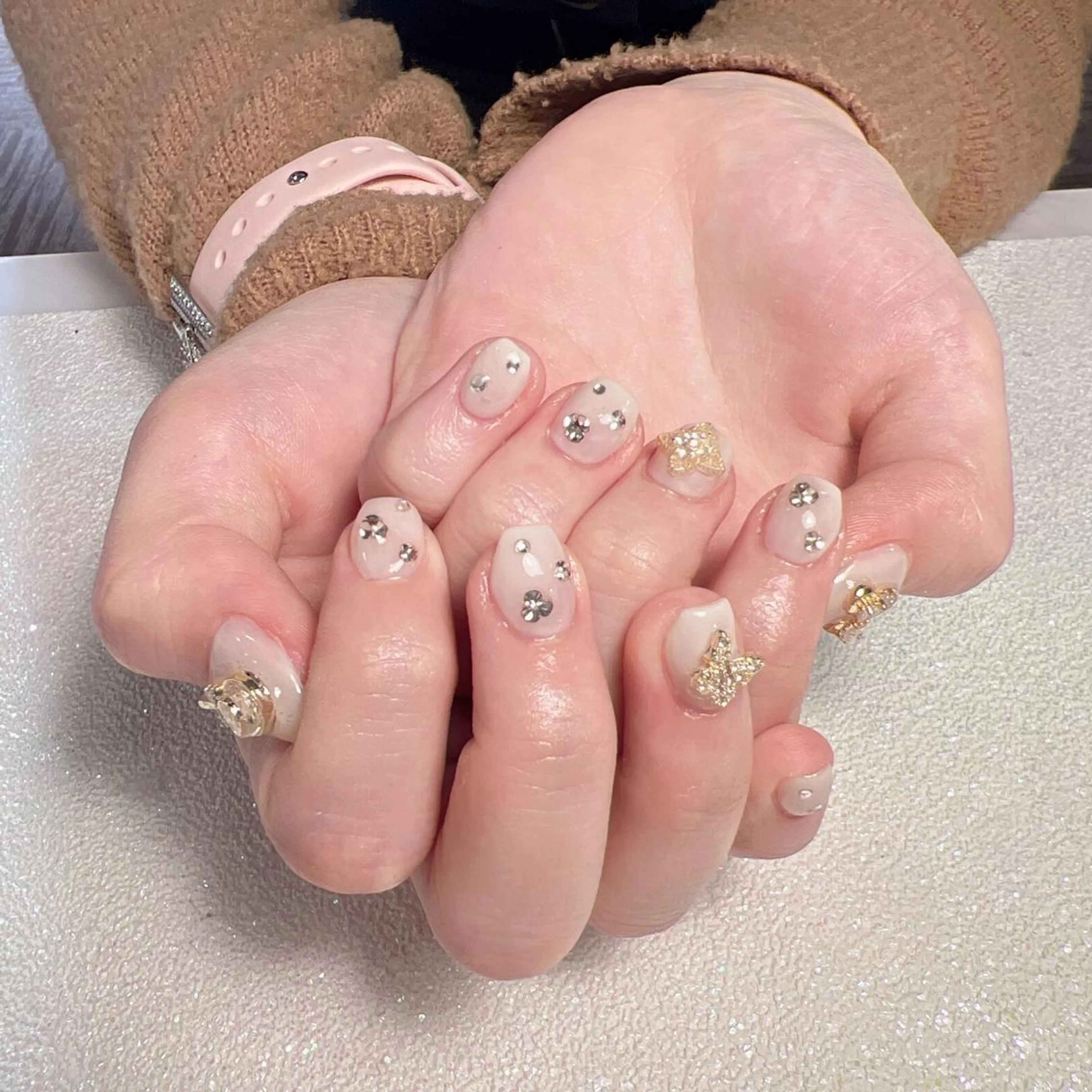 ネイル フラッシュネイル フレンチネイル ガラスフレンチ グラデーション 氷ネイル・うるうるネイル You&Me Yukiのネイルデザイン