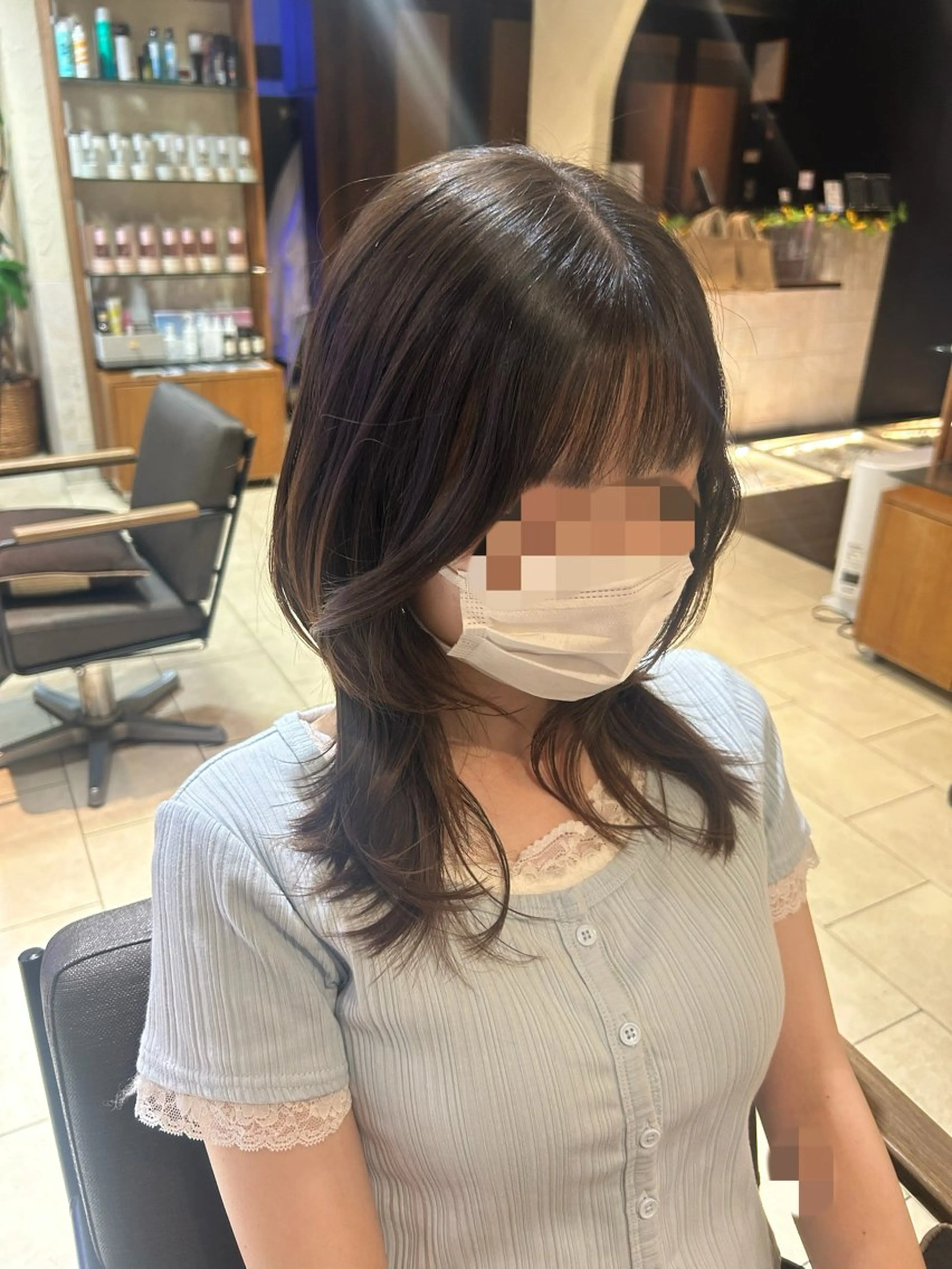 ミディアム 韓国風ヘア レイヤーカット おおがくみゆ🦙🍊 ⭐️池袋のヘアスタイル