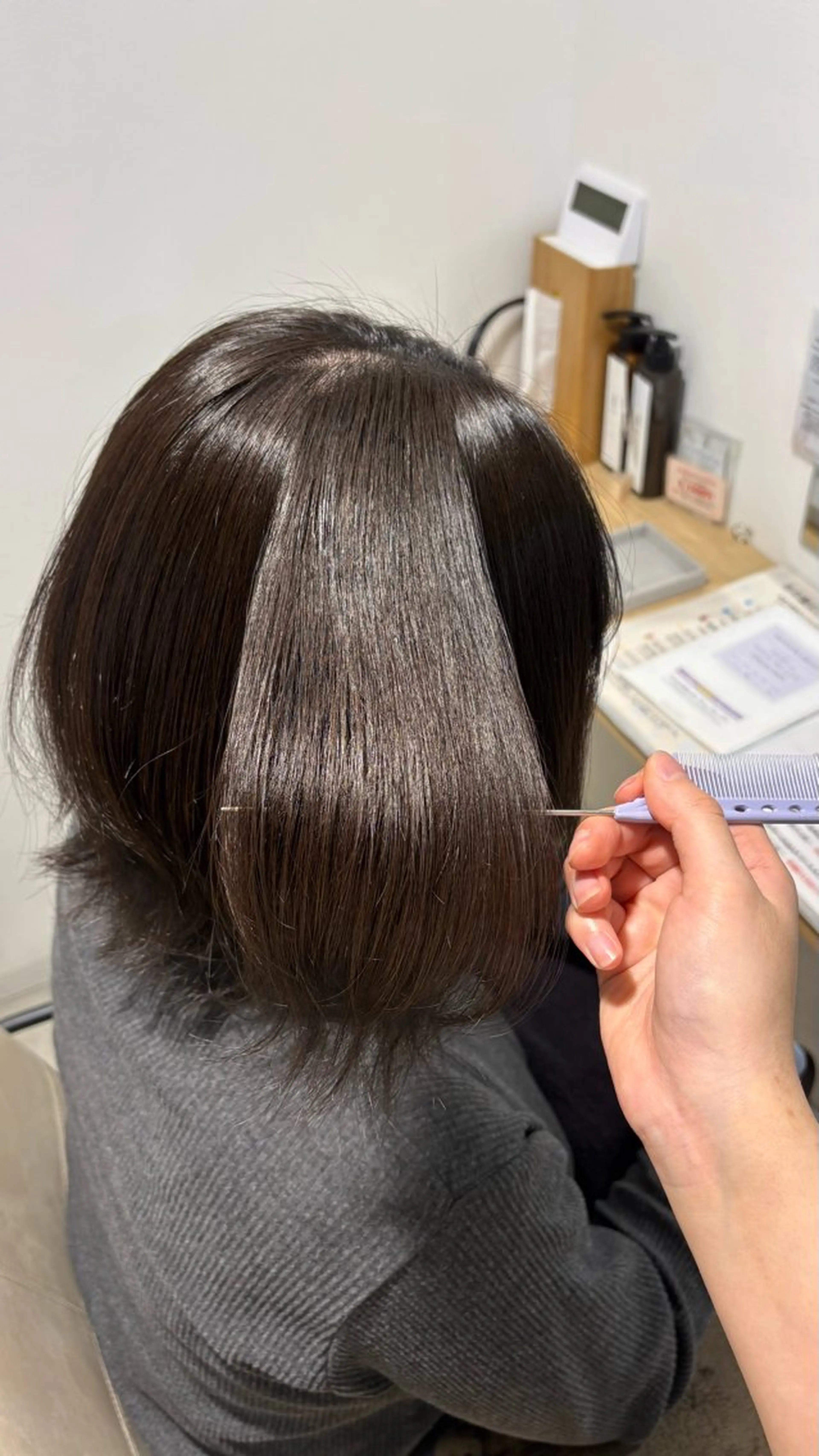 ミディアム ヘアカラー さくらこ/オリーブ カラー/カラーモデルのヘアスタイル