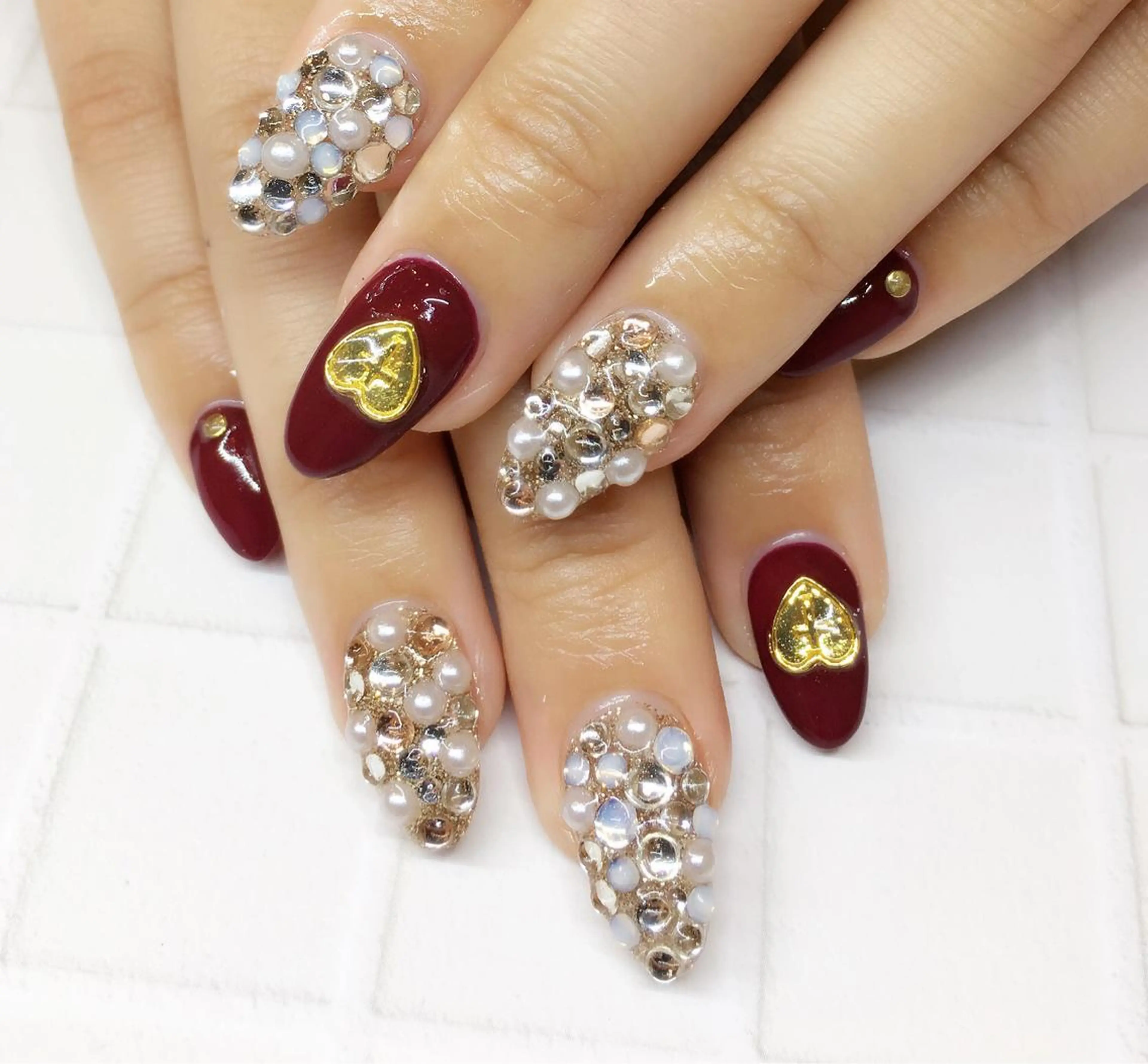 ネイル ボルドー 持ち込み スカルプネイル nail salon Soeurのネイルデザイン
