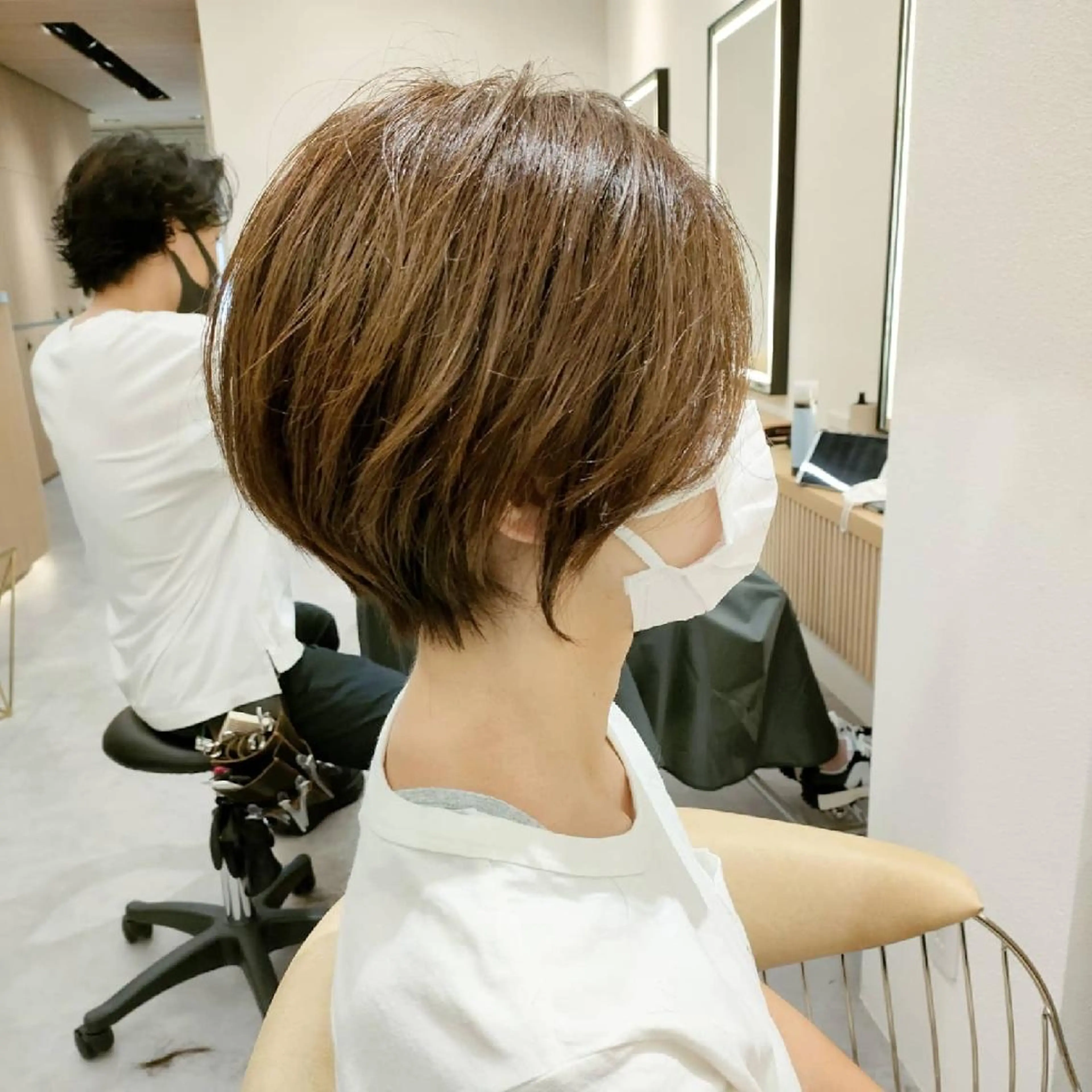 ショート 丸みショート ショートヘア 【似合わせ・レイヤー ・パーマ】海気のヘアスタイル