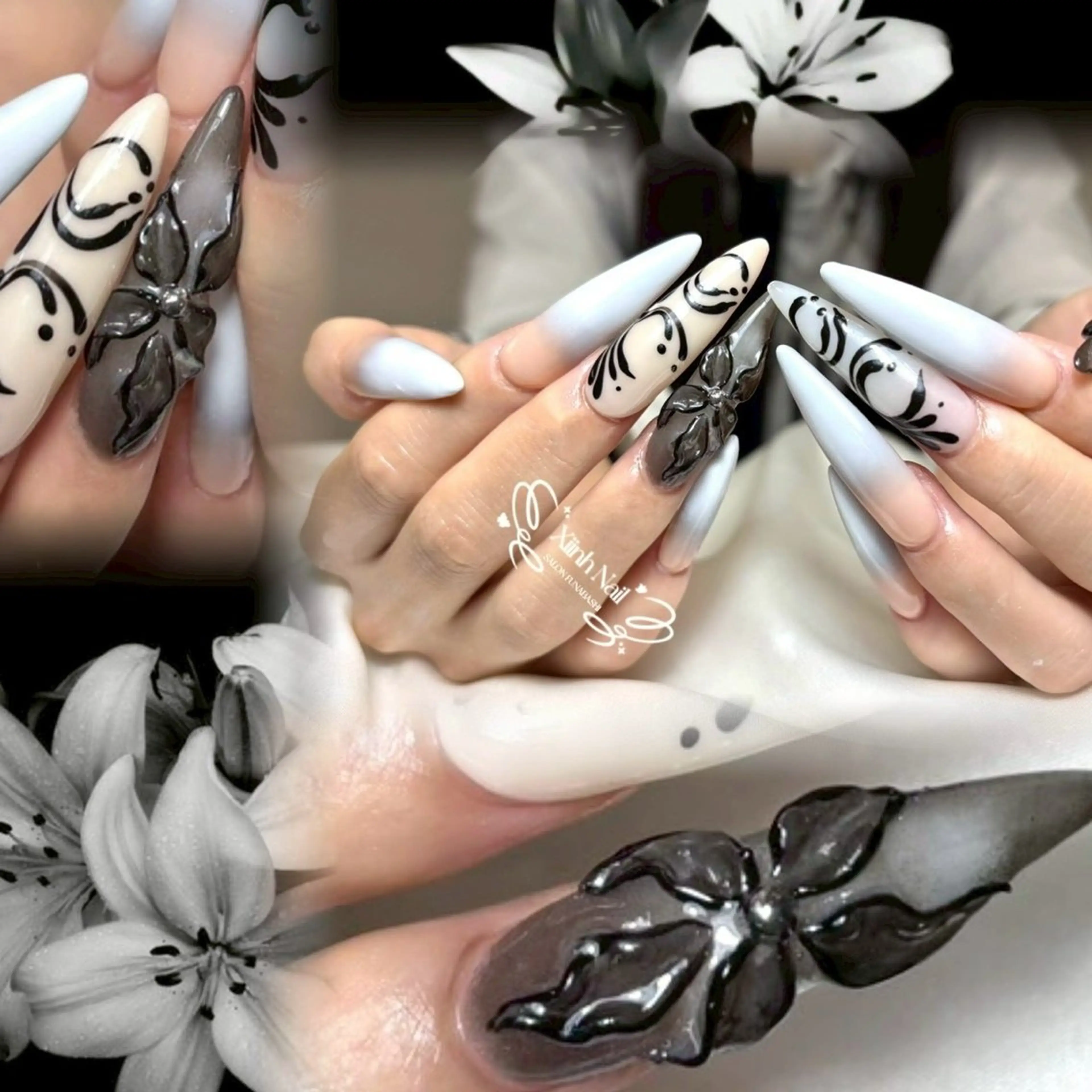 ネイル チークネイル 桜ネイル 長さ出し フットネイル ジェルネイル ハンドネイル XIINH NAIL SALONのネイルデザイン