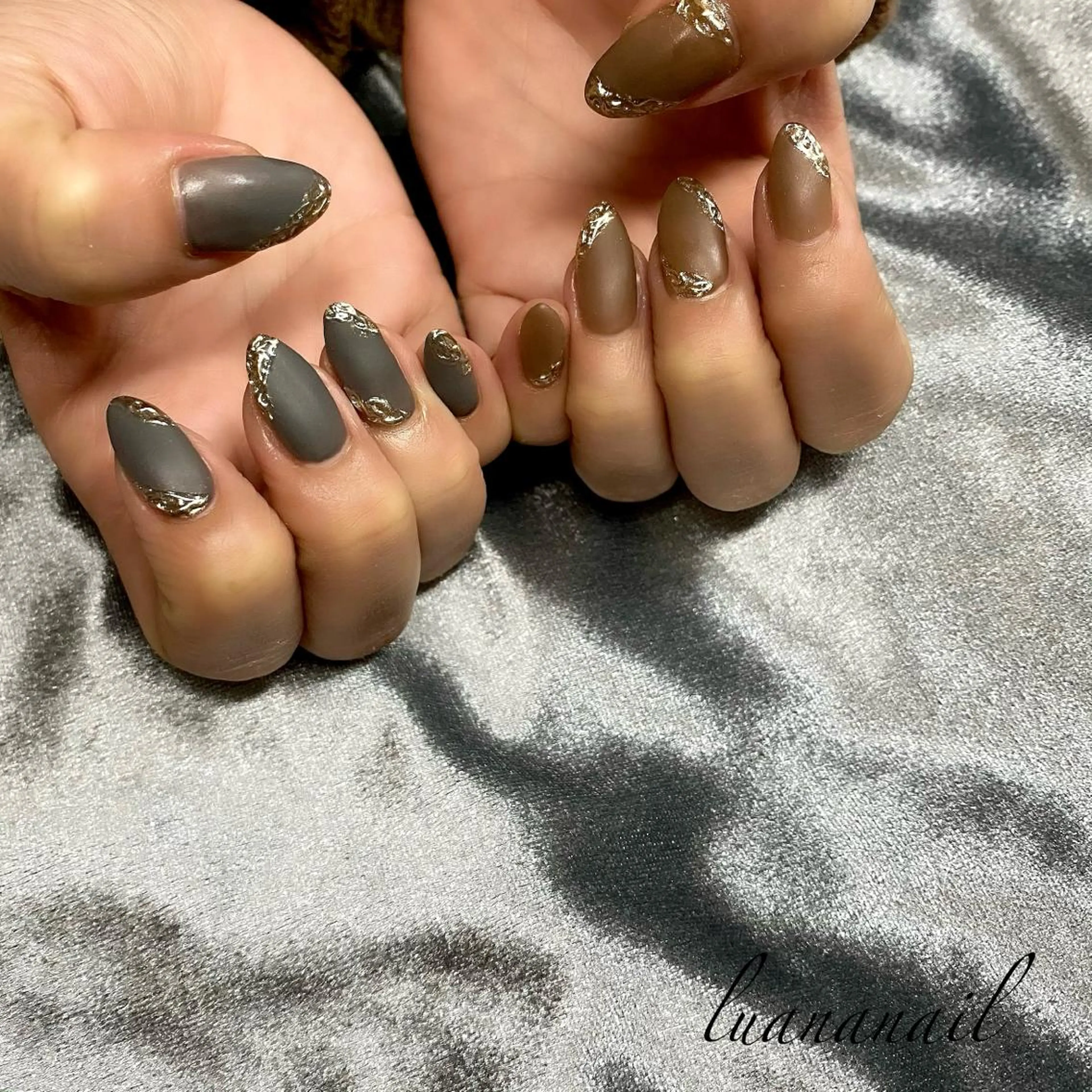 ネイル マットネイル ミラーネイル ハンドネイル luana nailのネイルデザイン