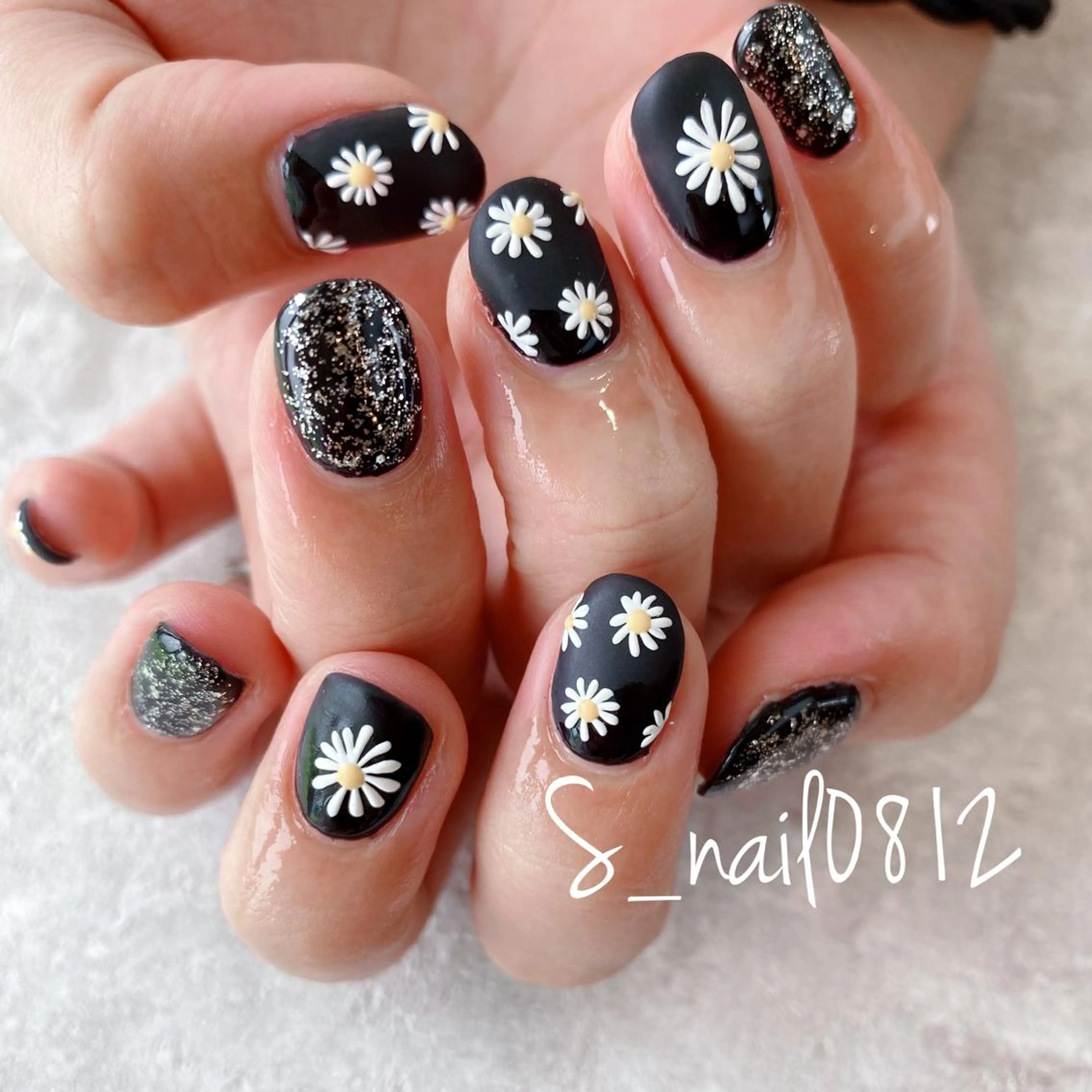 ネイル フラワーネイル マットネイル ぷっくりネイル ハンドネイル 菅原 さおりのネイルデザイン