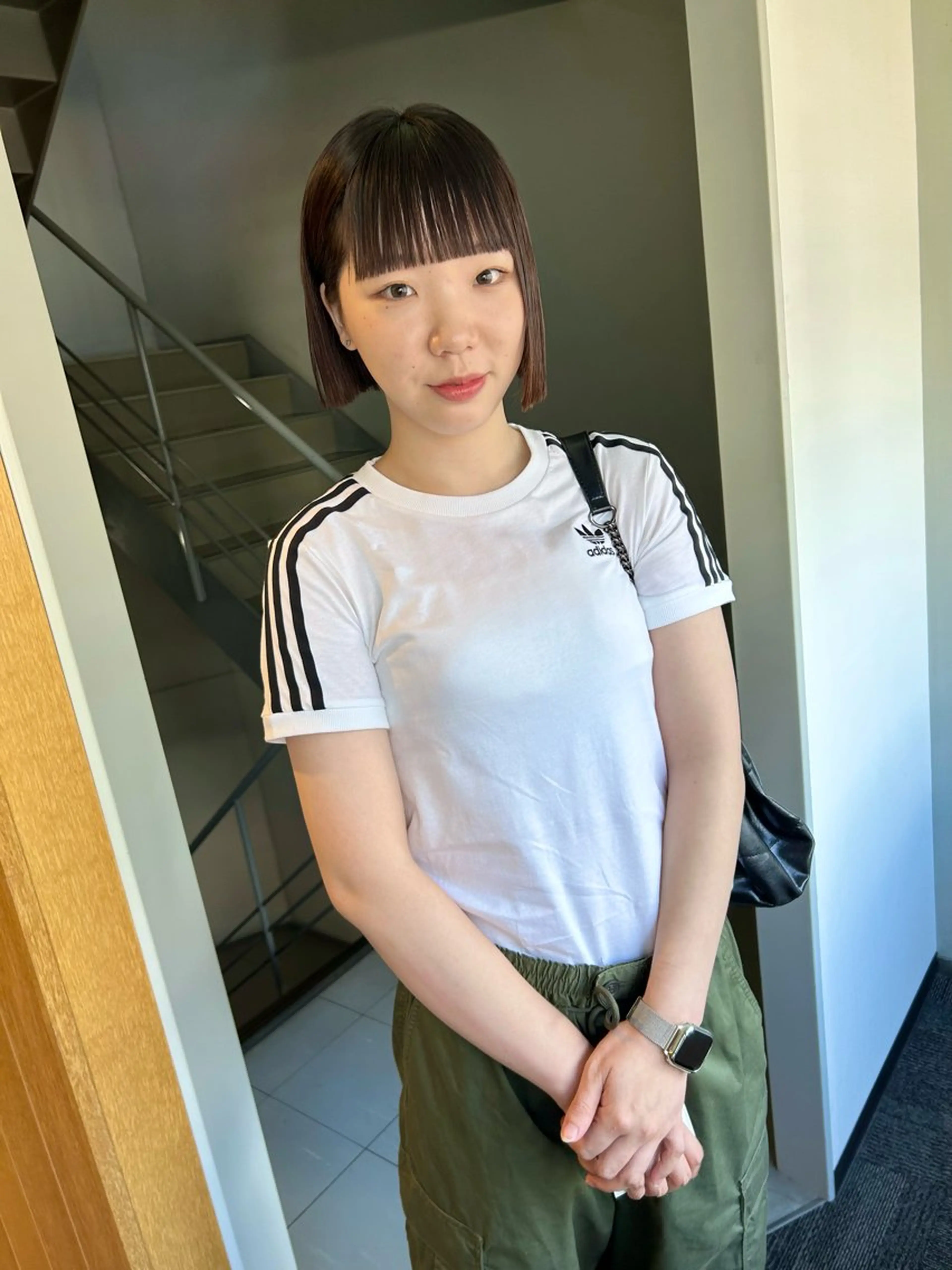 ショート カラー パーマ ヘアアレンジ 髪と音処　マトぺ所属・デザインカラー/ボブ ブリーチカラー/ユリのヘアスタイル