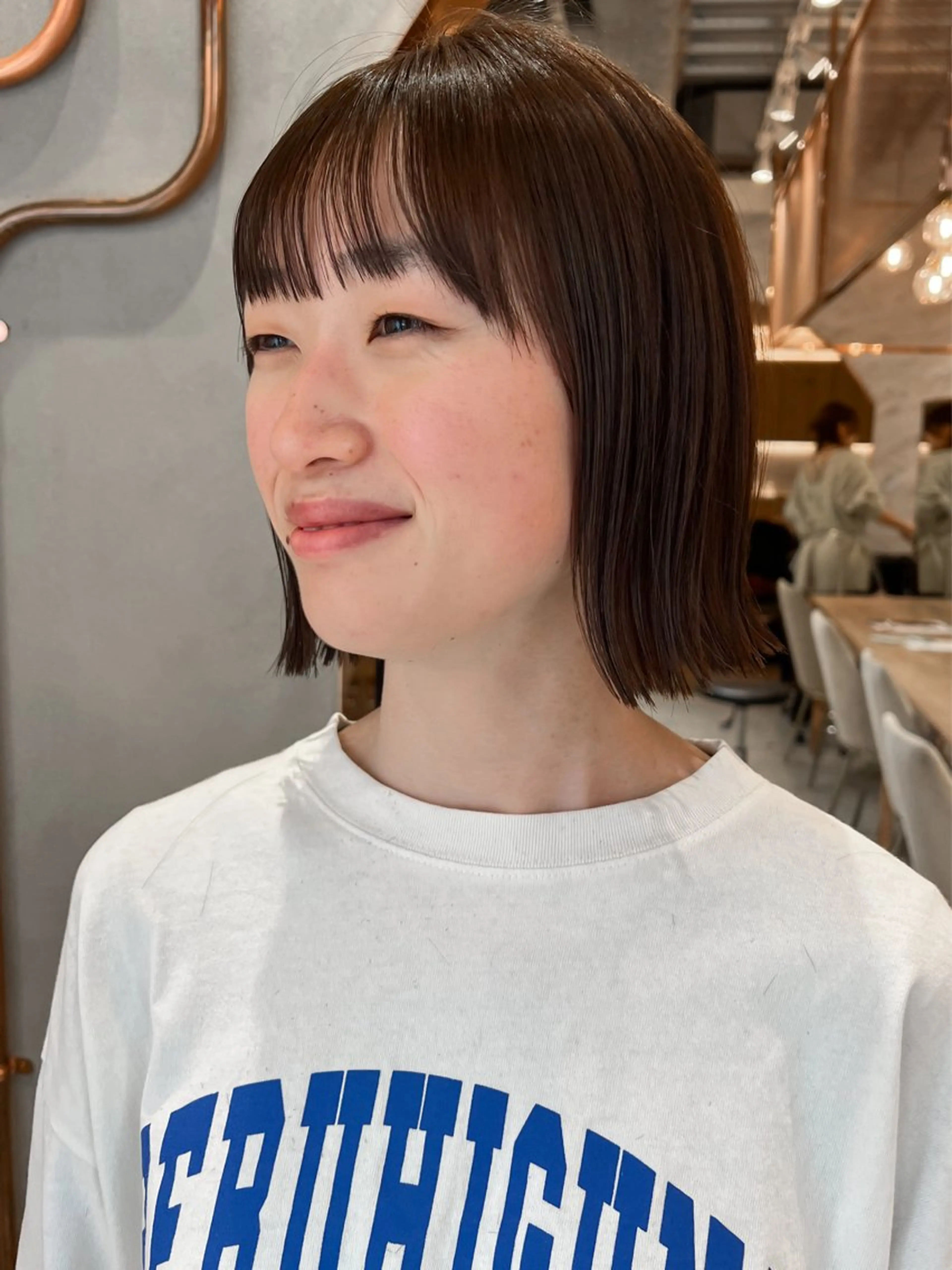 ショート カラー ボブ/巻ける縮毛矯正 /韓国レイヤーはなのヘアスタイル