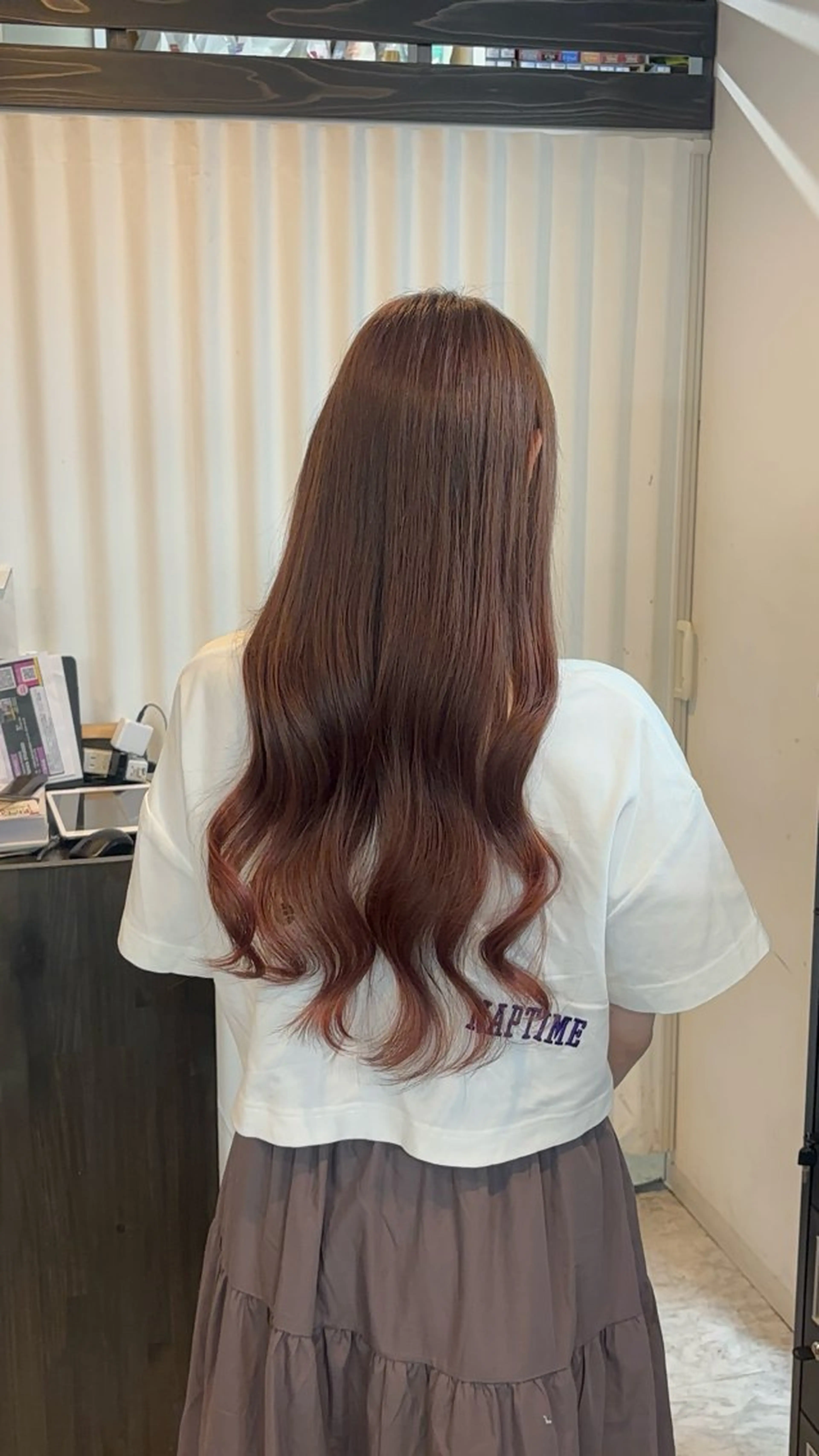 ロング カラー ヘアカラー トリートメント パドゥプロン あんずのヘアスタイル