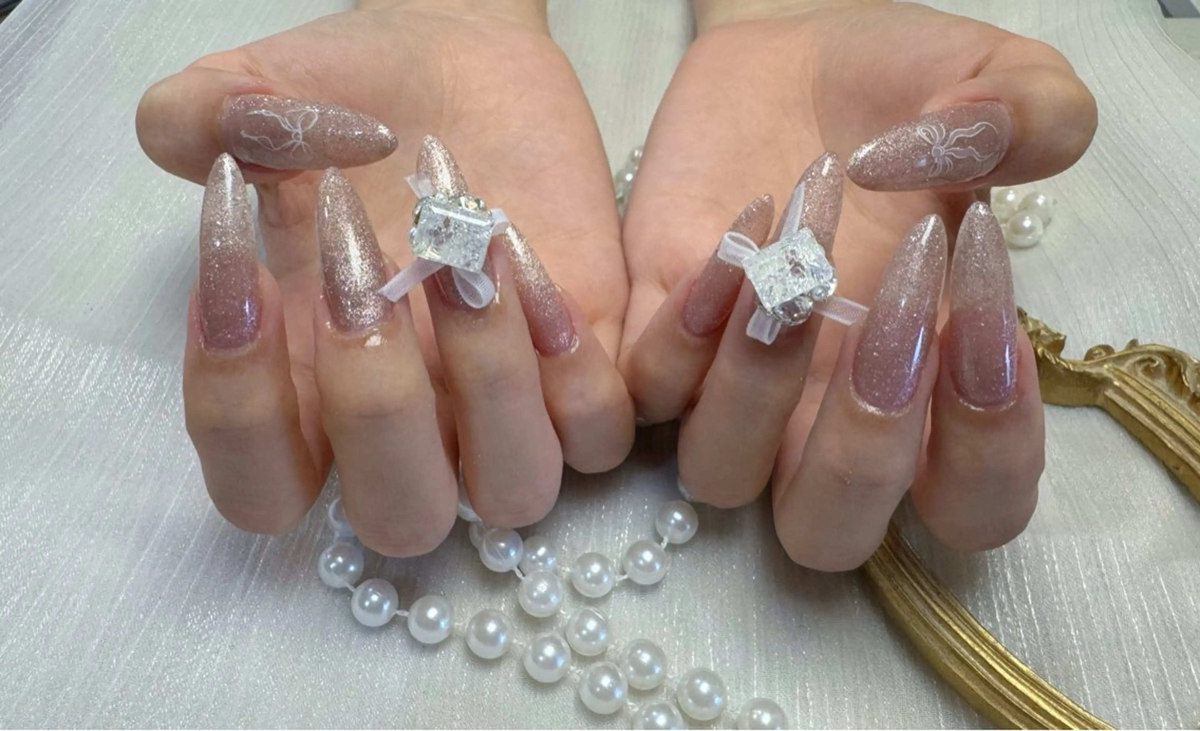 ネイル アートネイル フットネイル ジェルネイル ハート マグネットネイル babarla Nailのネイルデザイン