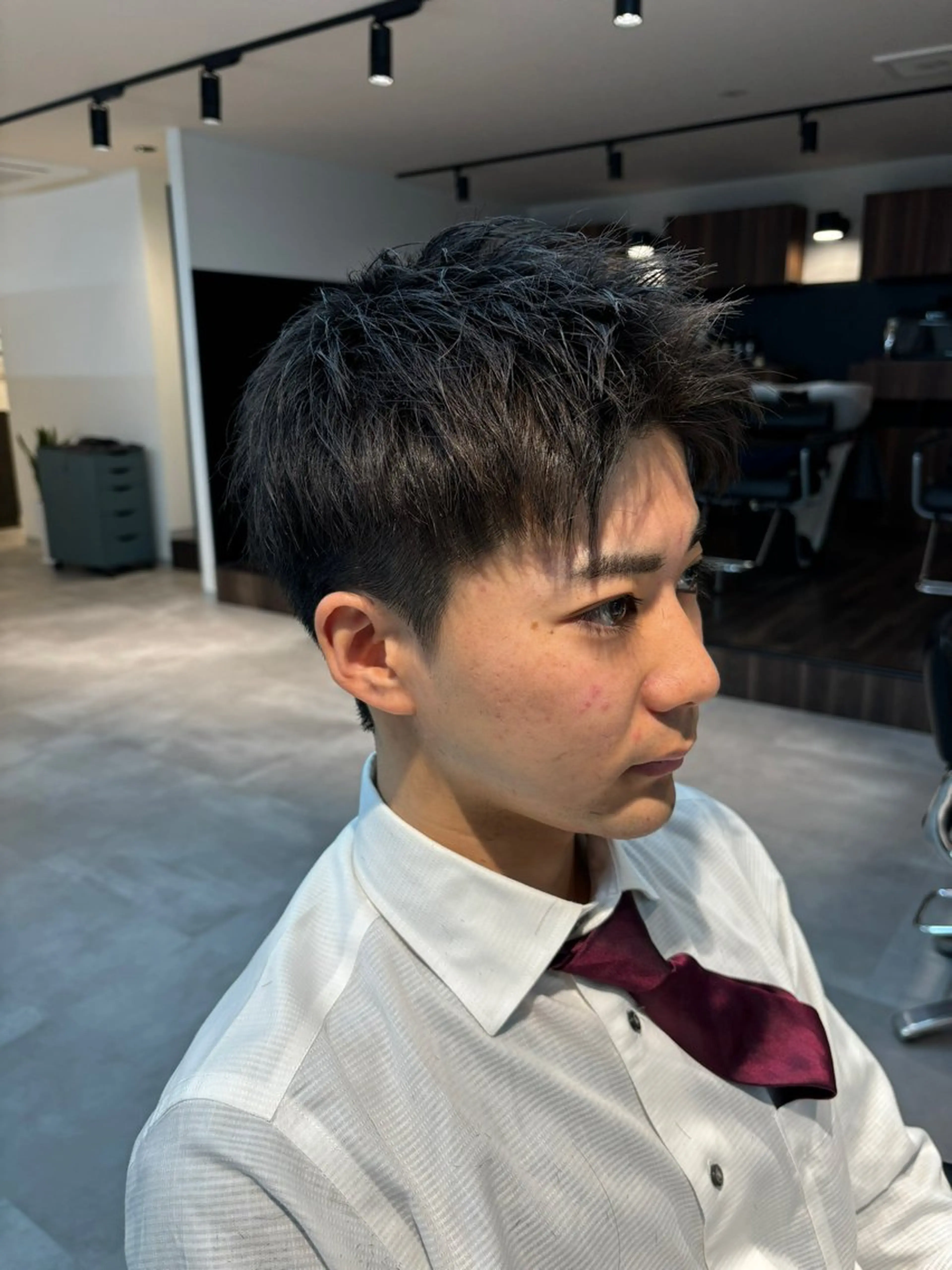 メンズカット➕前髪立ち上げパーマ/ポイントパーマの写真