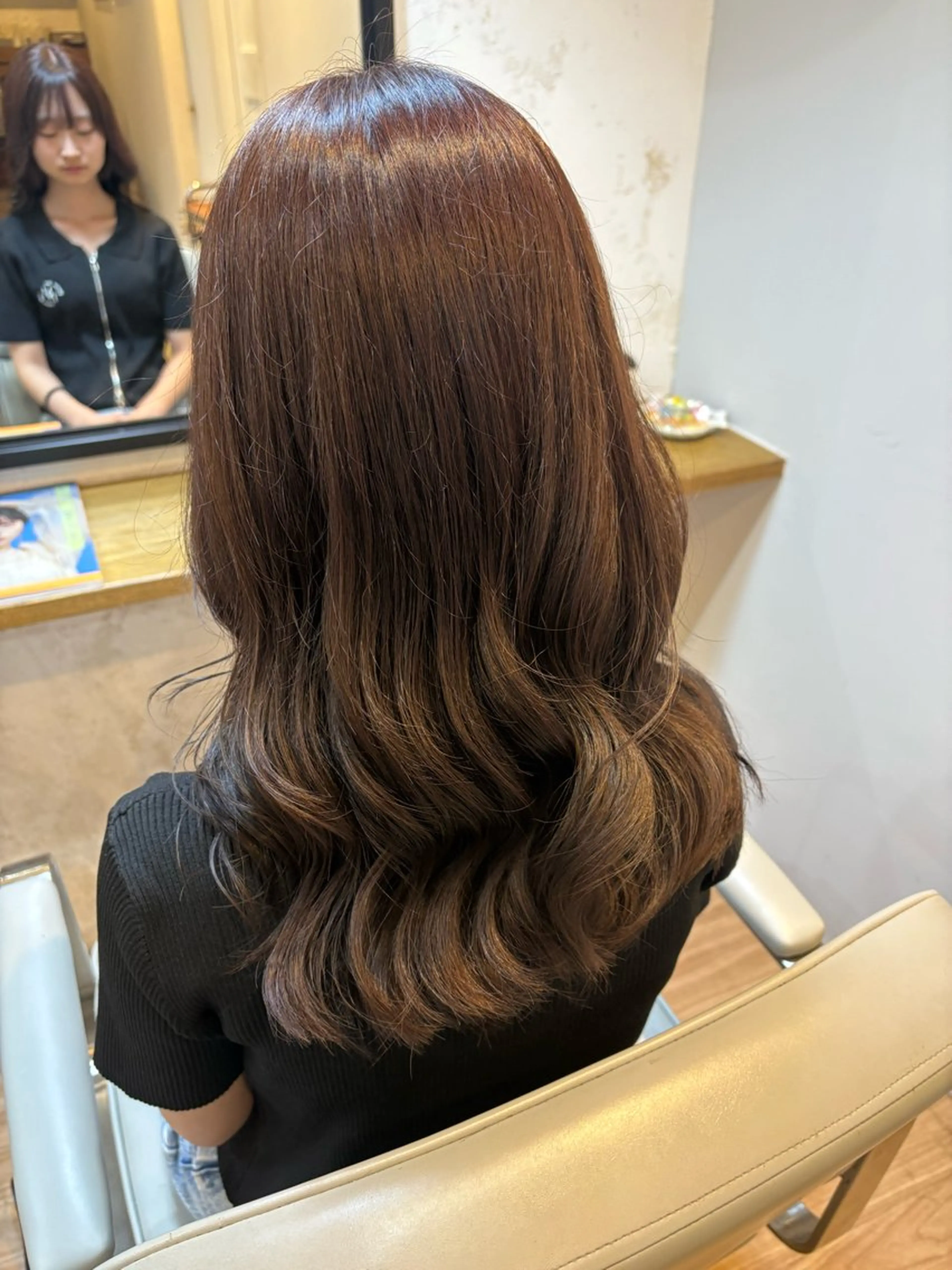 ロング ヘアカラー 韓国ヘアー🇰🇷 MIWAのヘアスタイル