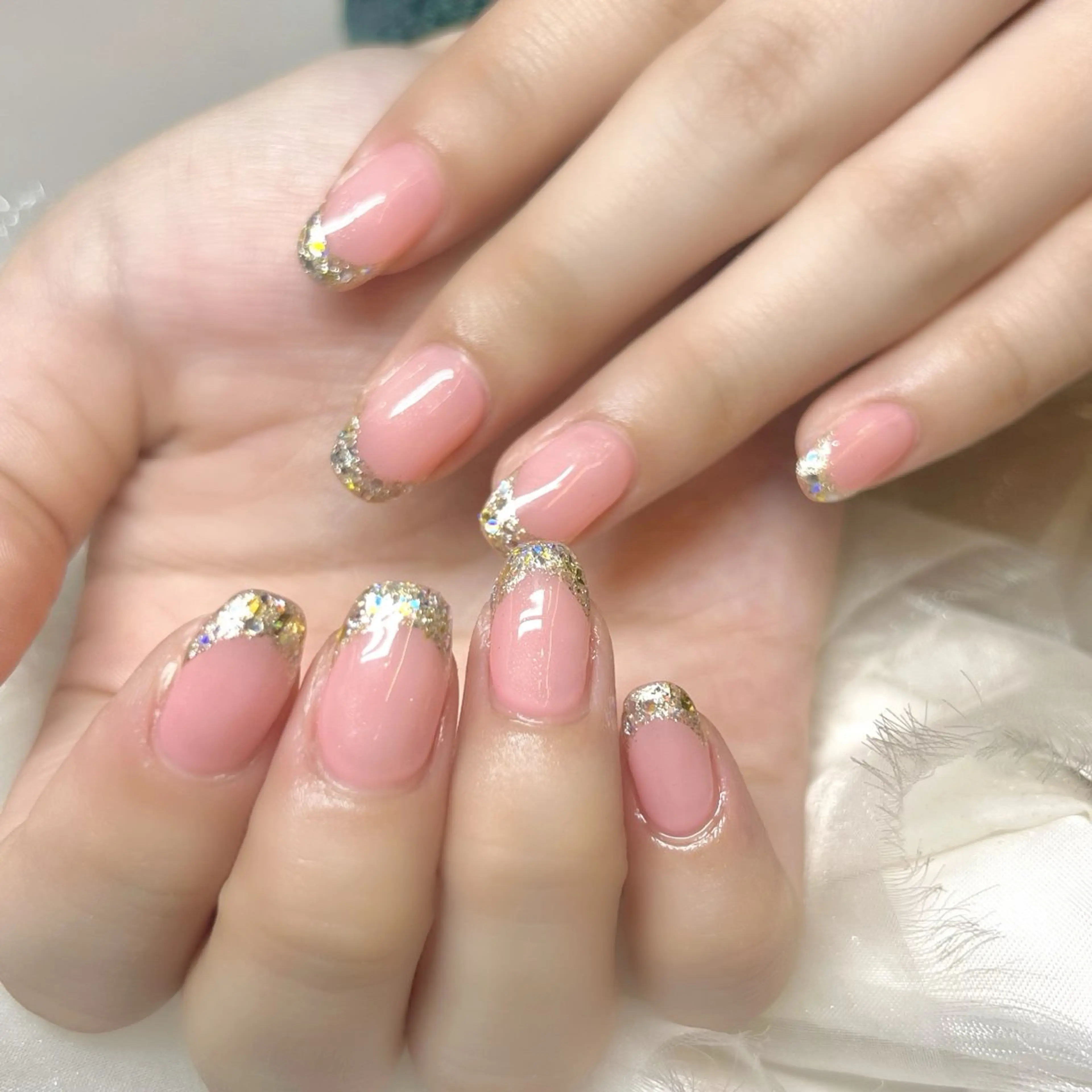 ネイル アートネイル オーロラネイル 入学式 ジェルネイル 韓国ネイル ハンドネイル clover nailのネイルデザイン