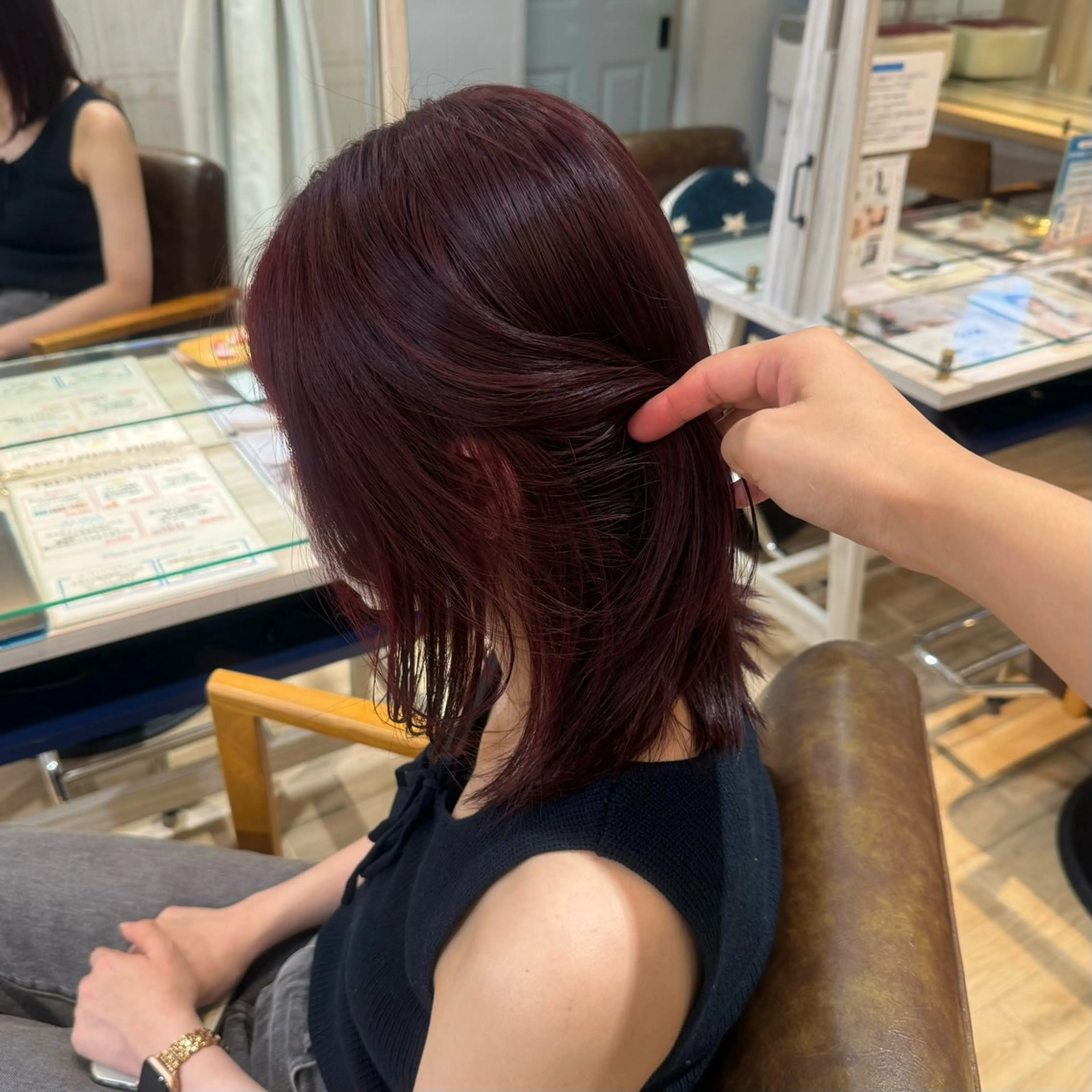 ミディアム カラー ブリーチ ダブルカラー ブリーチなしカラー レッドカラー ヘアカラー トリートメント 🍀ブリーチ/艶カラ ー🍀 コイケのヘアスタイル