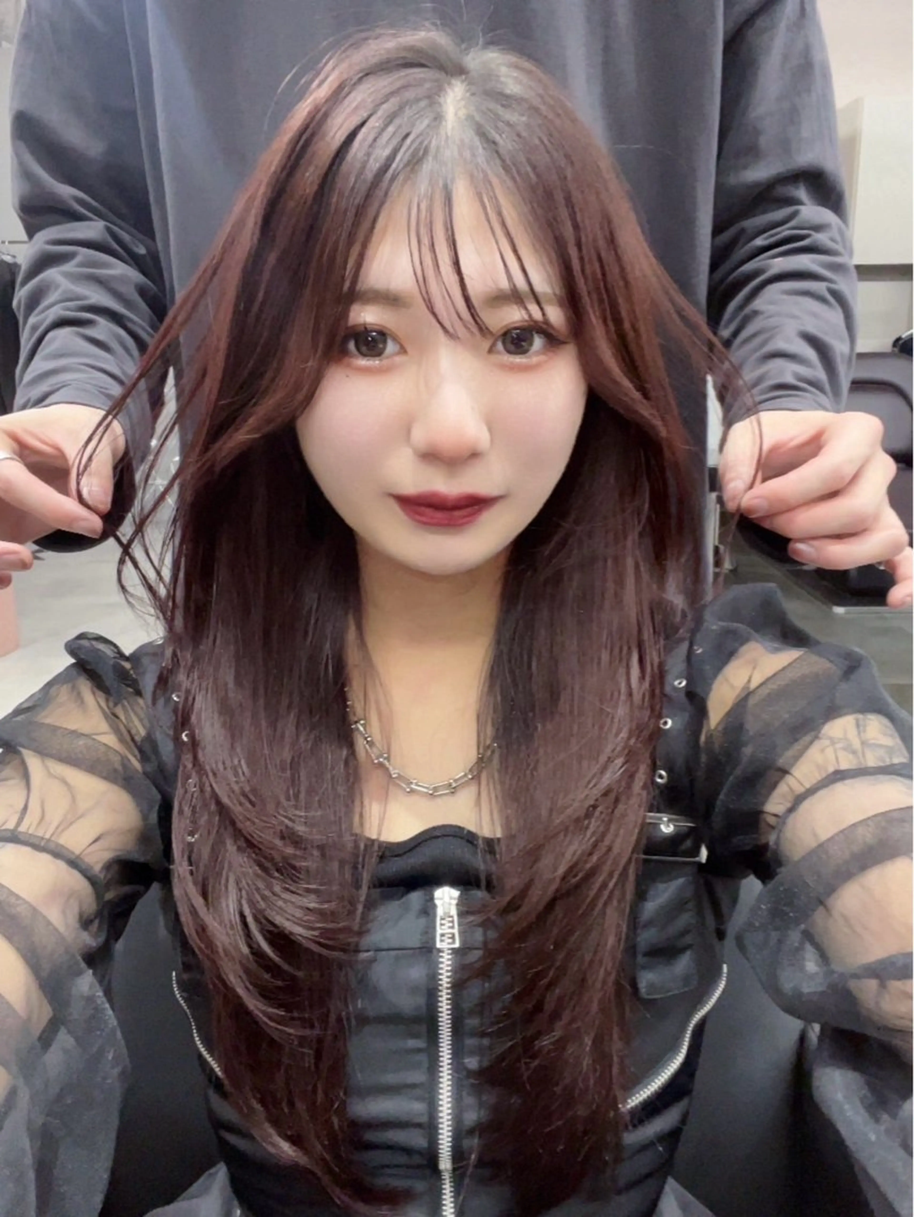 ロング ヘアカラー 韓国風スタイル 北田陸斗のヘアスタイル