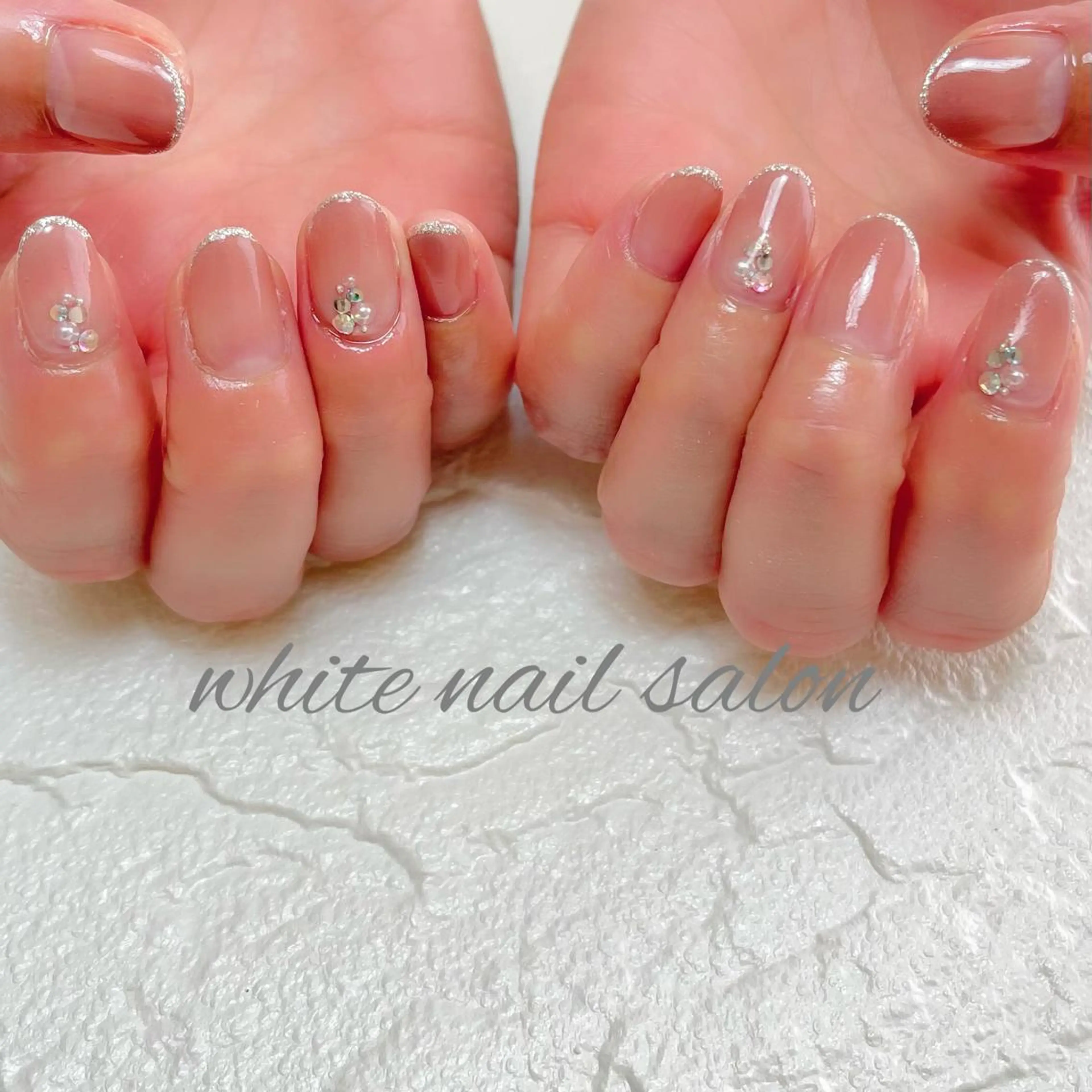ネイル フットネイル ジェルネイル ハードジェル ラメ(グリッター) 持ち込み ハンドネイル white nail salonのネイルデザイン