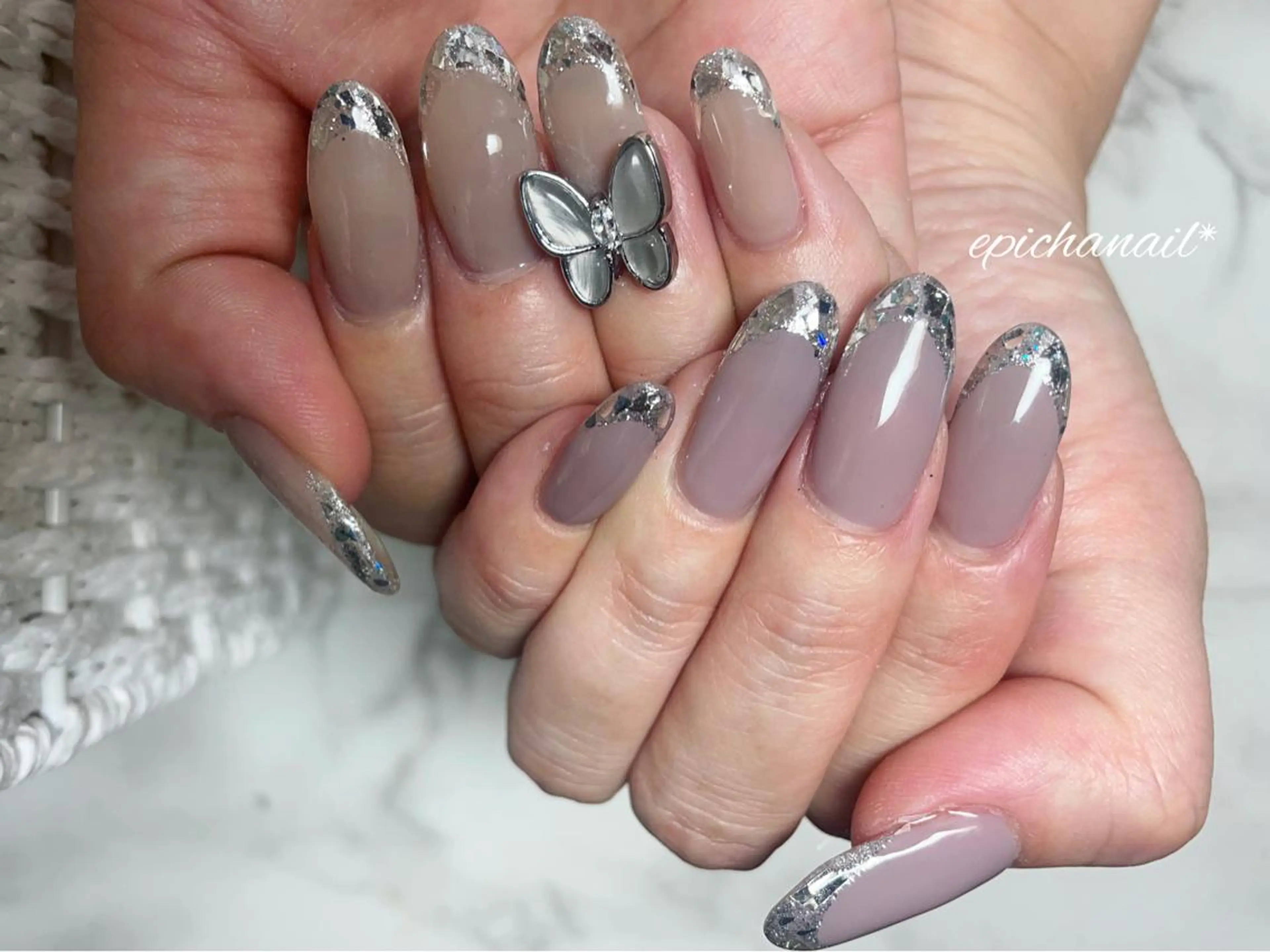 ネイル フレンチネイル ガラスフレンチ EPICHA NAILのネイルデザイン