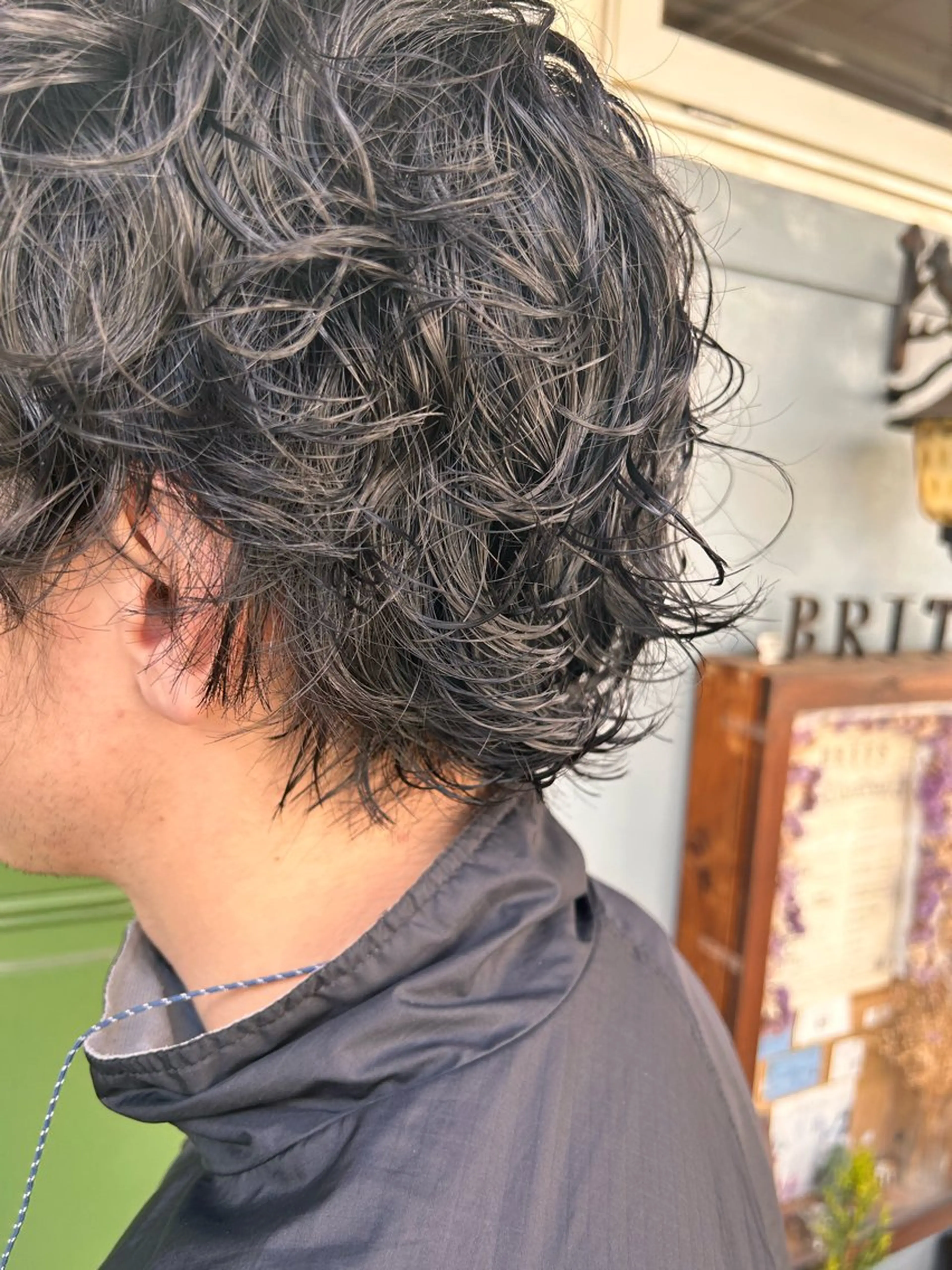 ショート パーマ メンズ カット パーマ 清水千優/パーマ/透 明感カラー/メンズのヘアスタイル