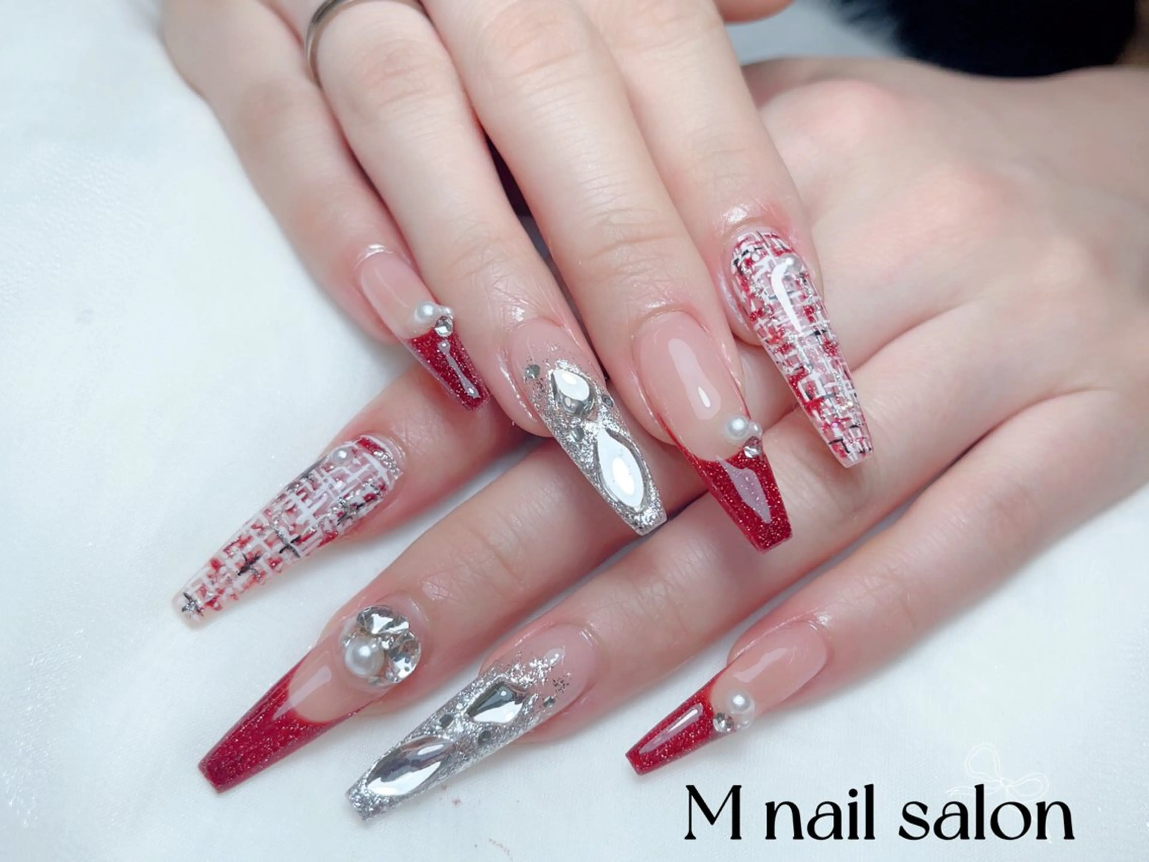 ネイル ハンドネイル M🌷nail 長さだし専門店のネイルデザイン