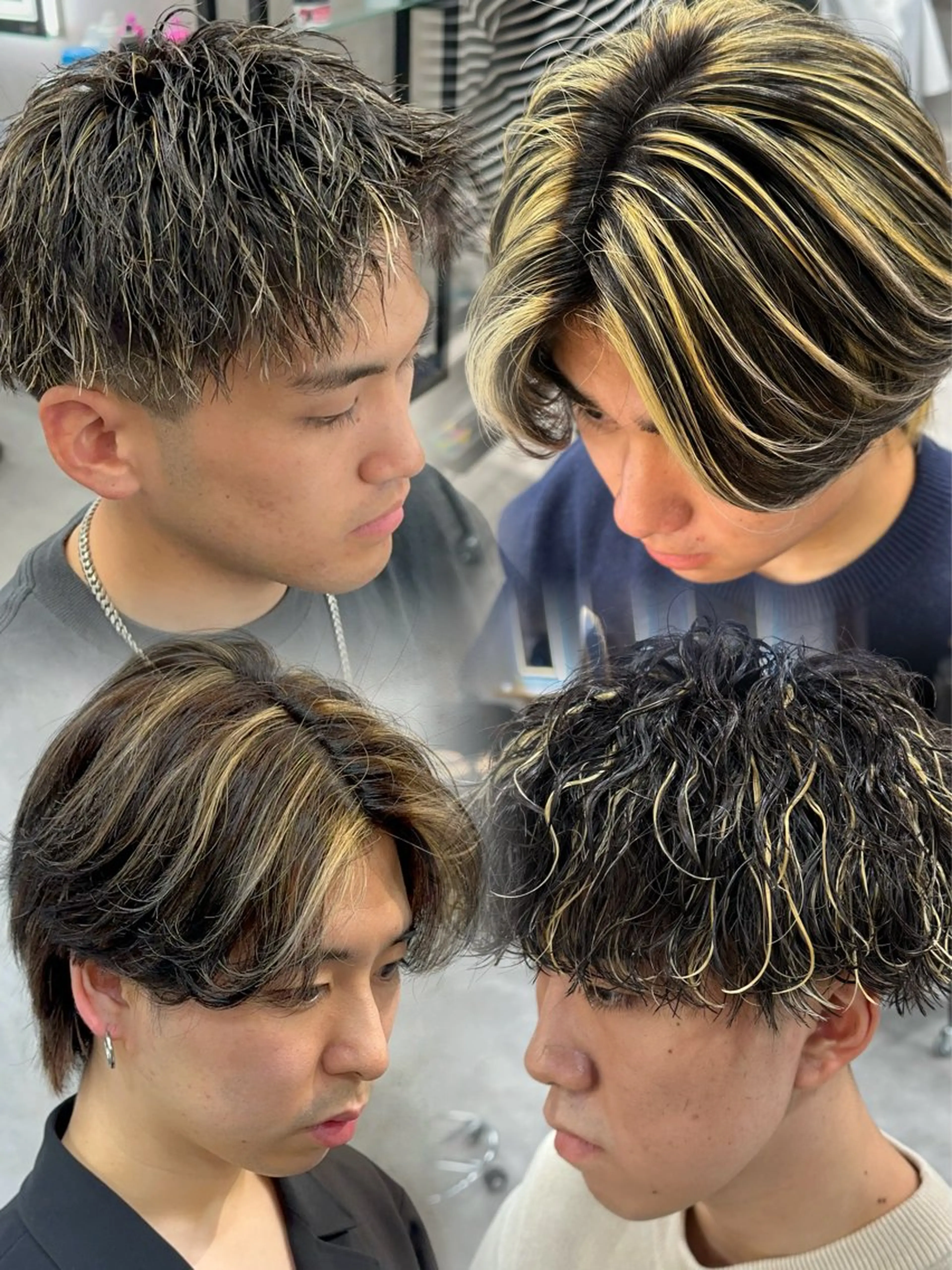 カラー パーマ メンズ メンズハイライト メンズメッシュ ハイライトカラー メッシュ カット ヘアカラー 札幌美容室 /光👑のヘアスタイル