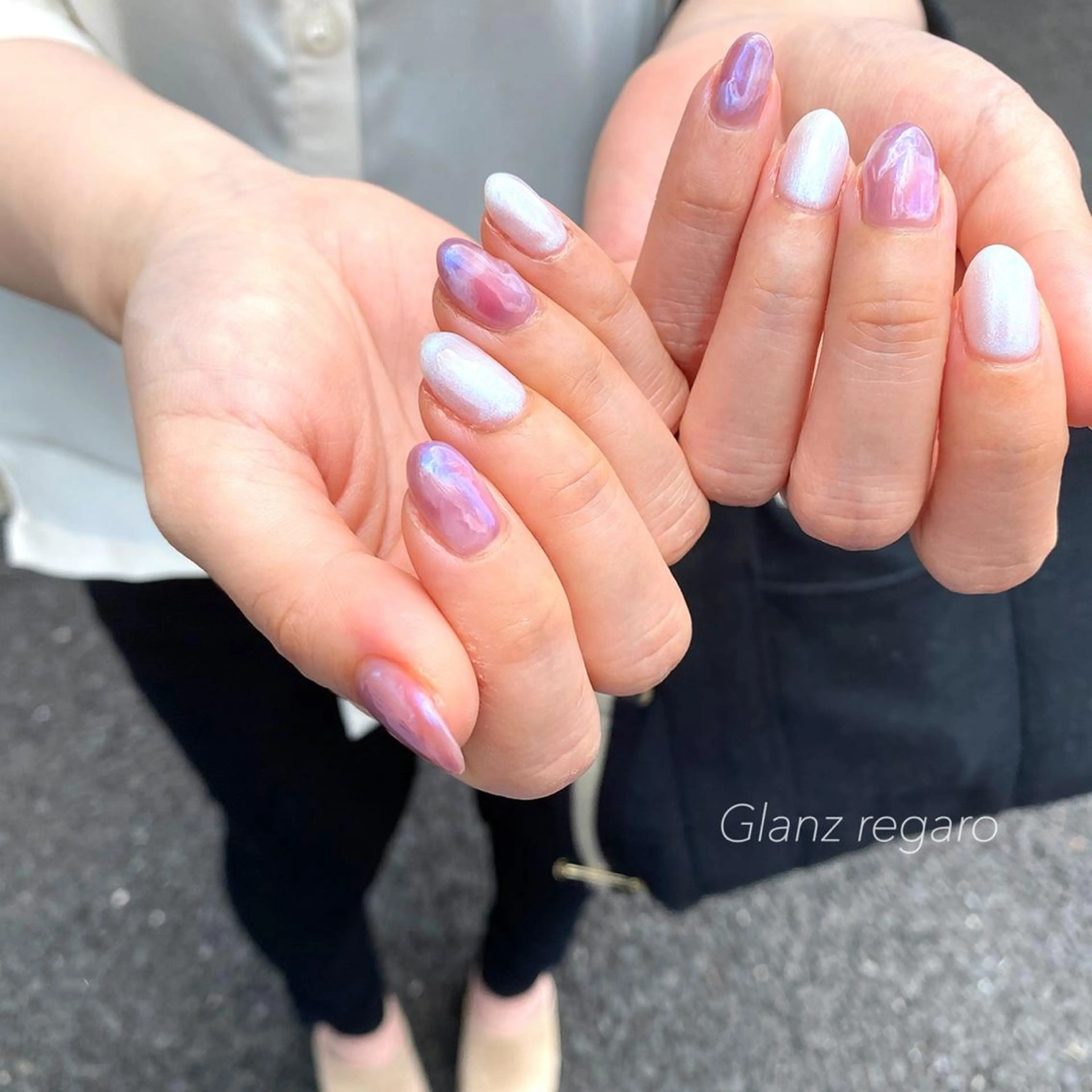 ネイル オーロラネイル Glanz regaroのネイルデザイン
