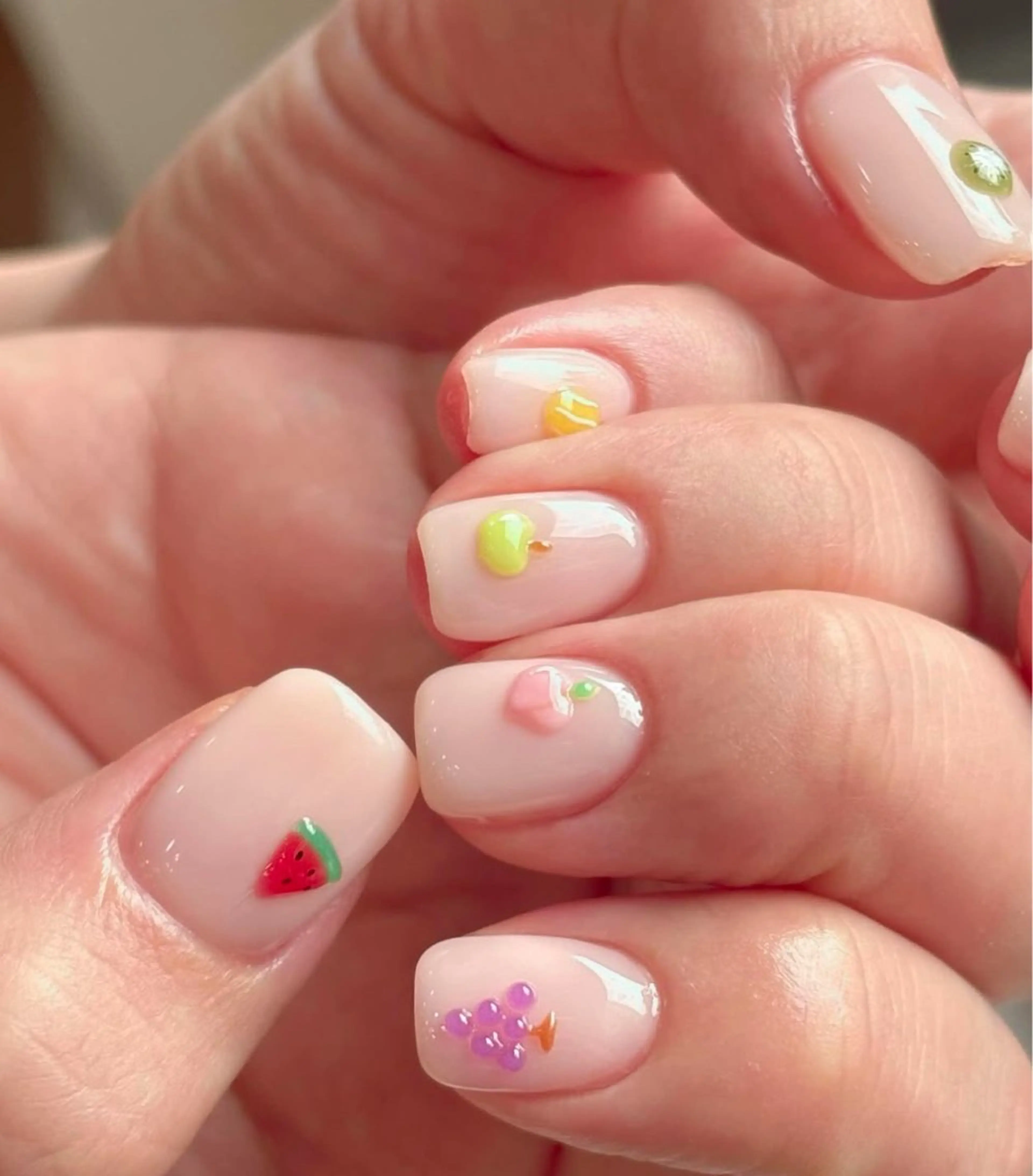 ネイル アートネイル オーロラネイル チークネイル フレンチネイル ガラスフレンチ ハンドネイル 🎀🎀YooLi Nail Salonのネイルデザイン