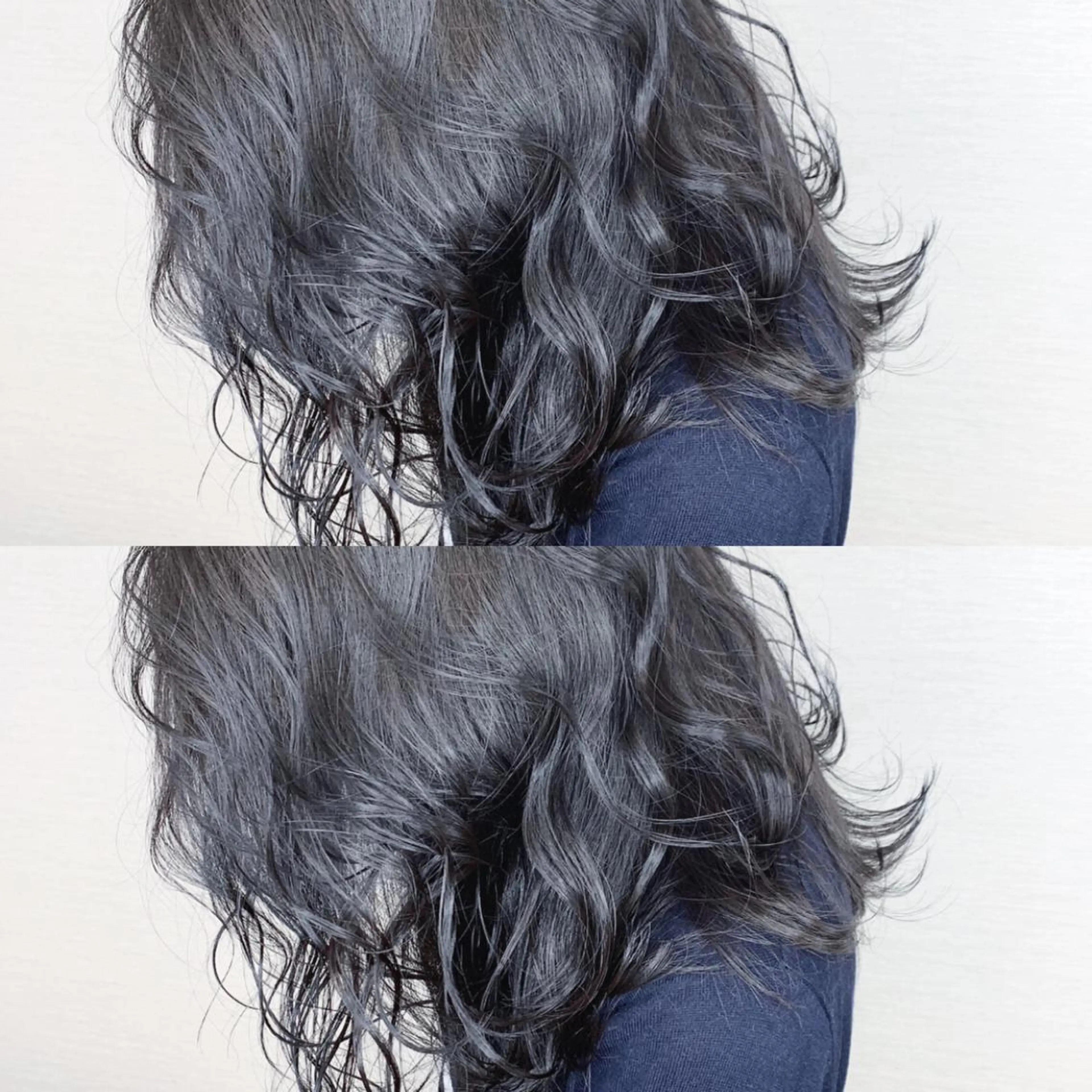 セミロング カラー 韓国レイヤーカット/ ダブルカラーのヘアスタイル