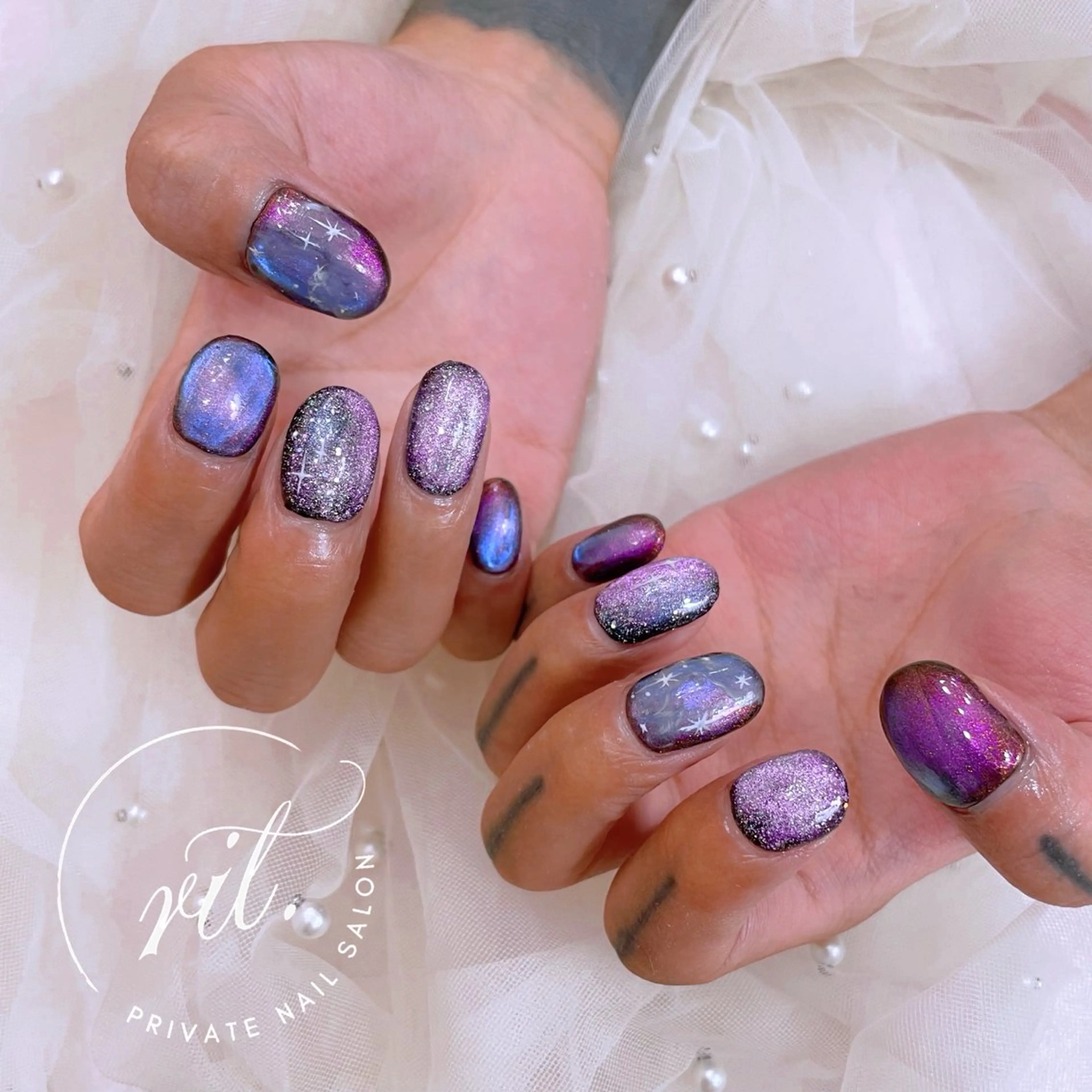 ネイル 韓国ネイル マグネットネイル メンズネイル ハンドネイル rit. _リットのネイルデザイン