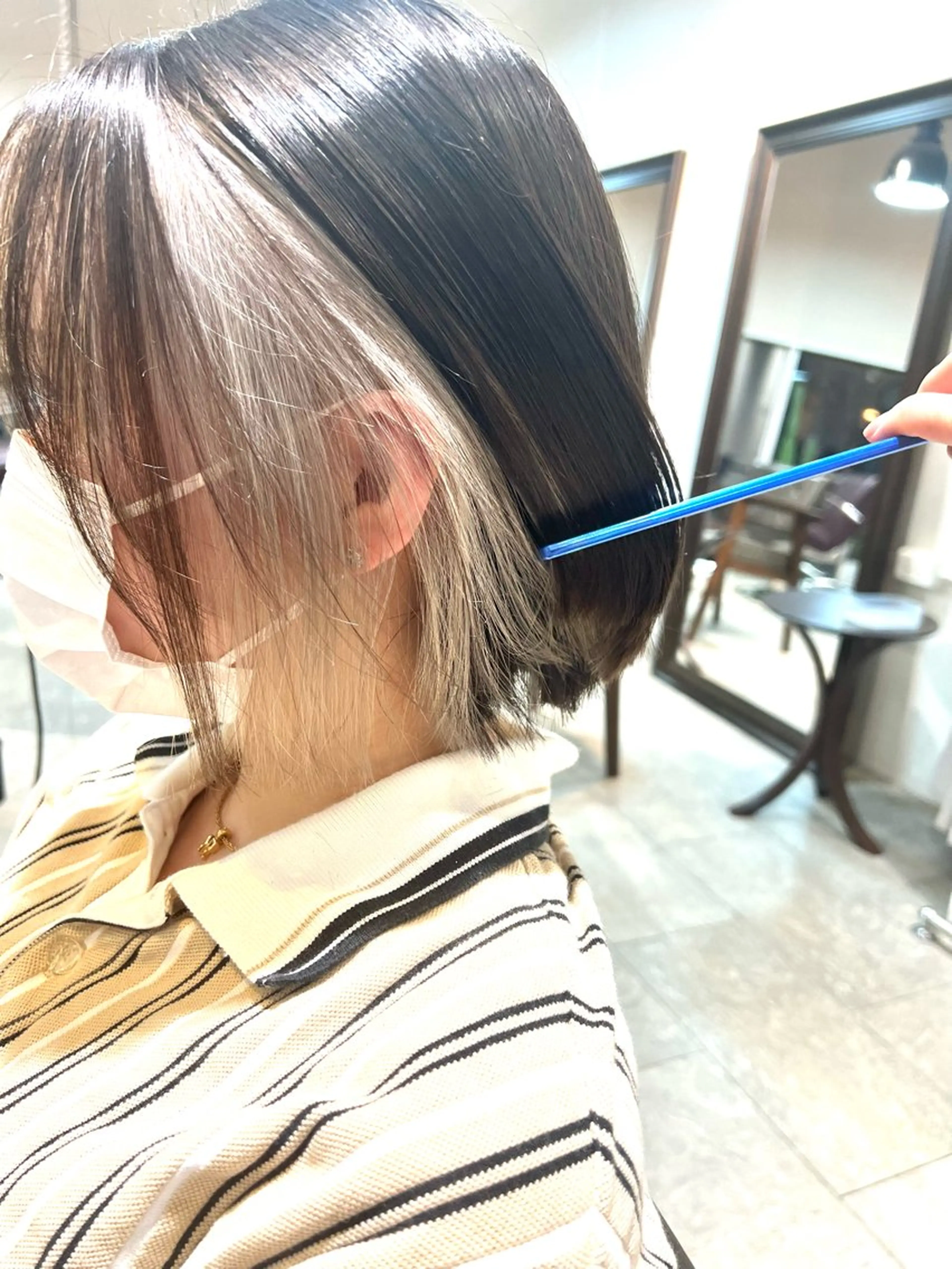 ミディアム カラー ヘアアレンジ ヘアカラー トリートメント ヘッドスパ ヘアセット 🌈インナーカラー ‘ショウマ’🌈のヘアスタイル