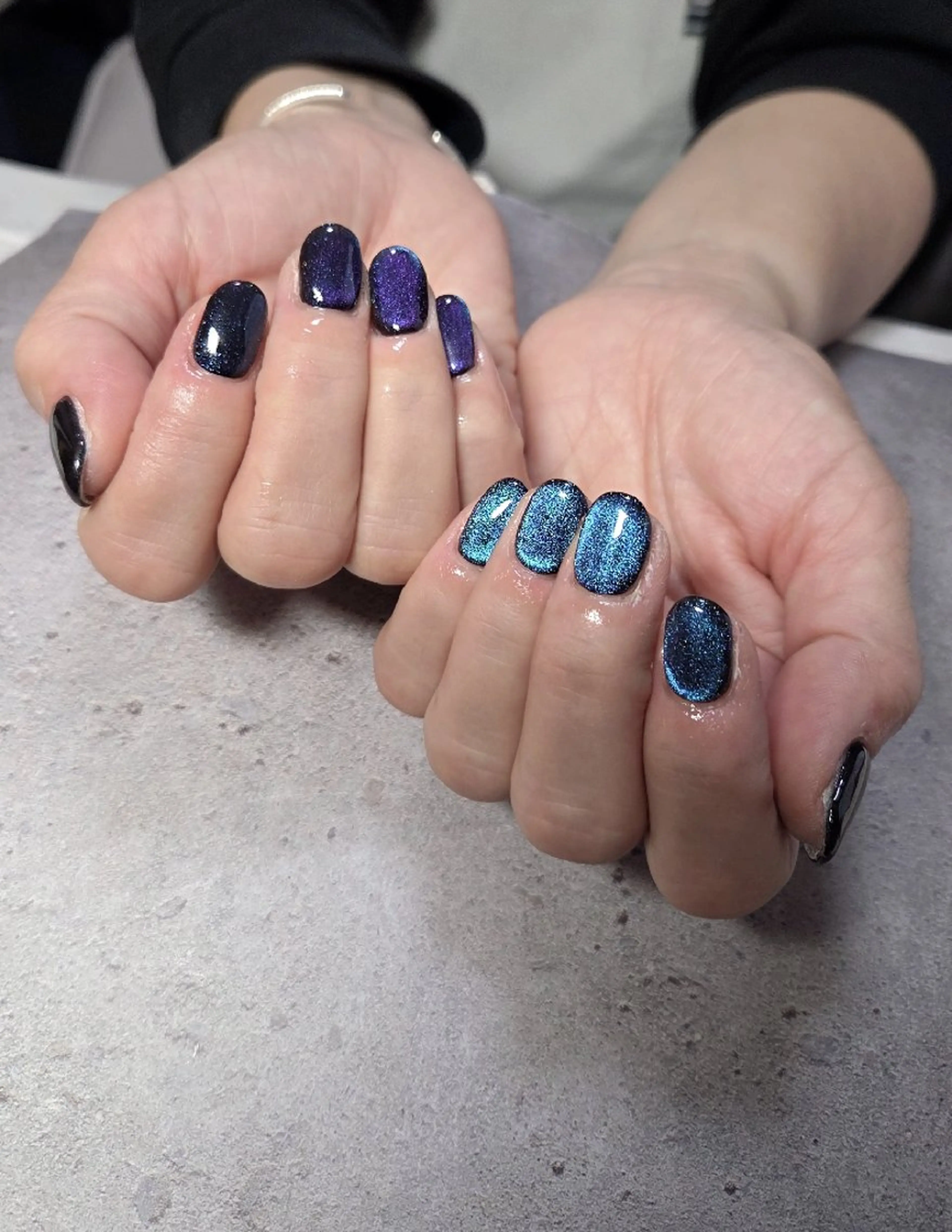 ネイル マグネットネイル オフィスネイル ワンカラーネイル シンプルネイル ブライダルネイル ハンドネイル flure de neige yukiのネイルデザイン