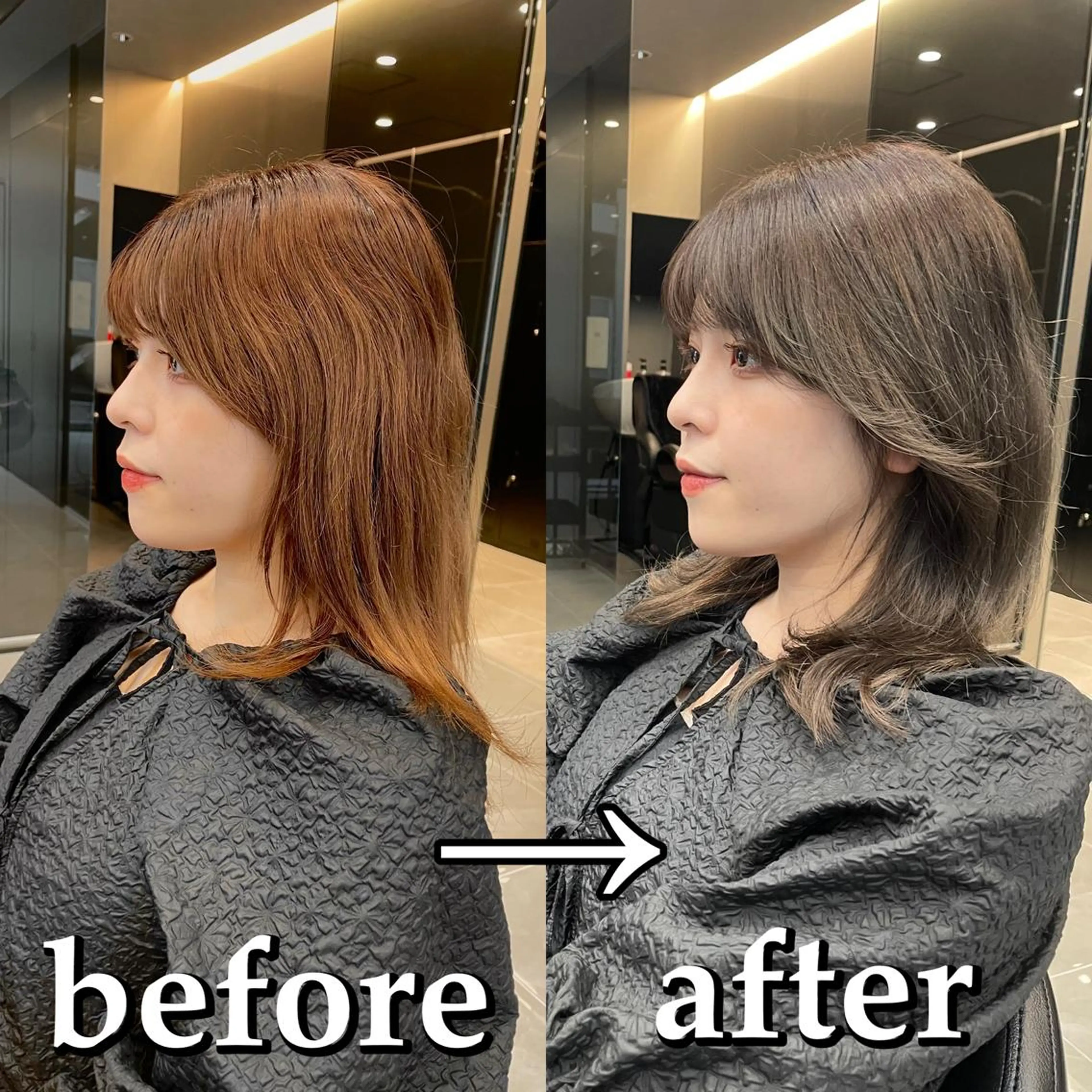 ミディアム 似合わせカット 迫留由弥のヘアスタイル