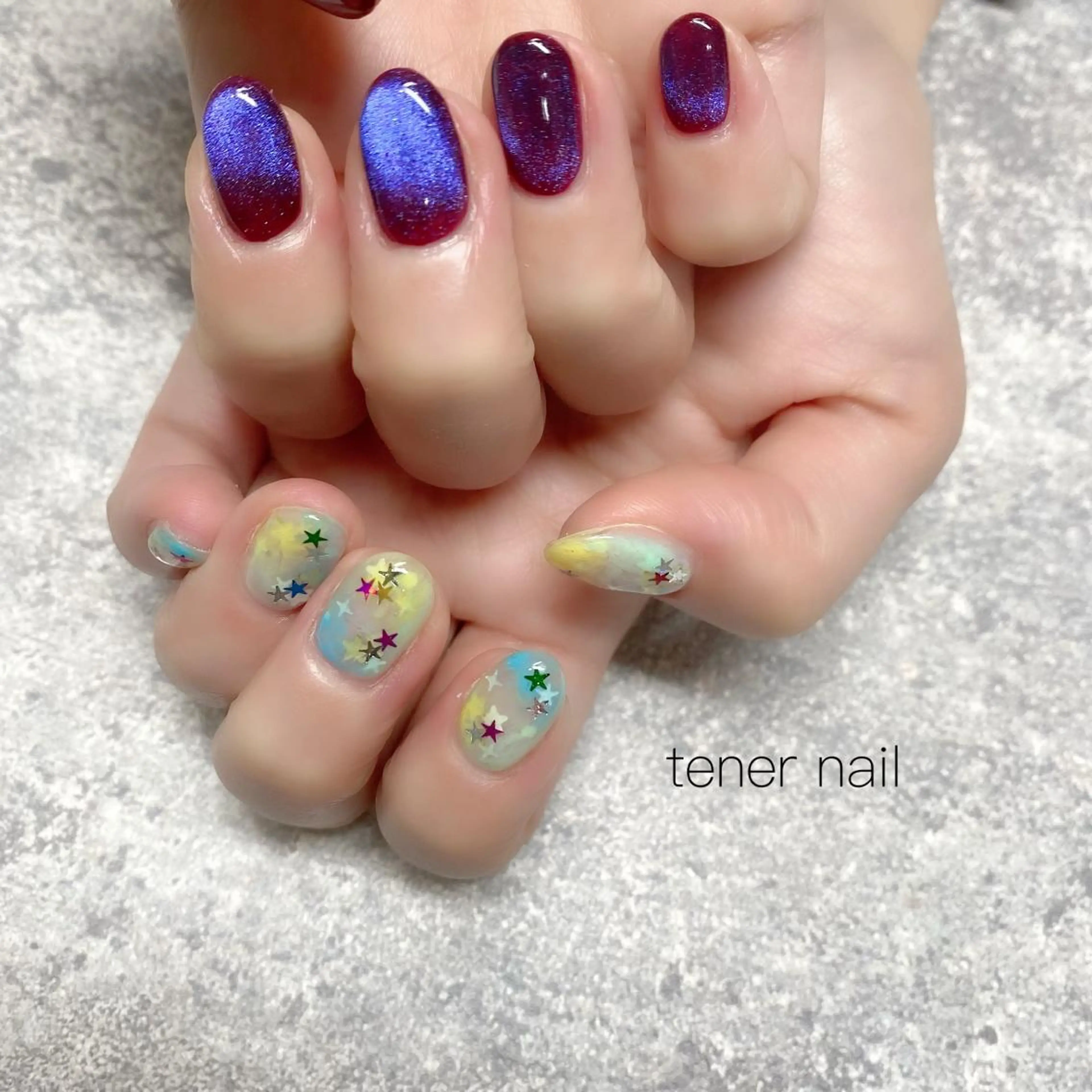 ネイル マグネットネイル 大理石ネイル(マーブル) テネルネイル tener nailのネイルデザイン