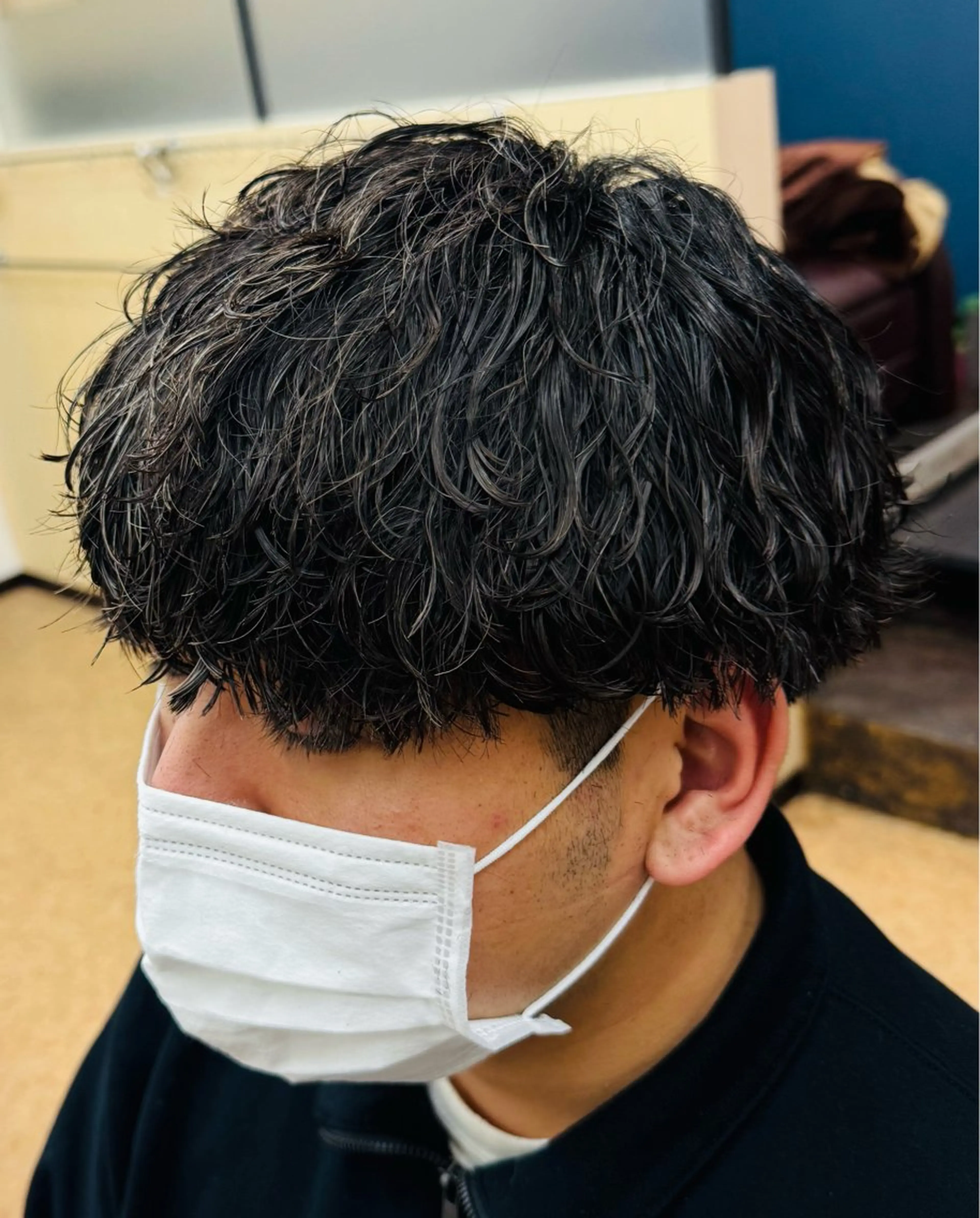 ミディアム メンズ 波巻きパーマ 焼津メンズパーマ特化 大石雄生のヘアスタイル