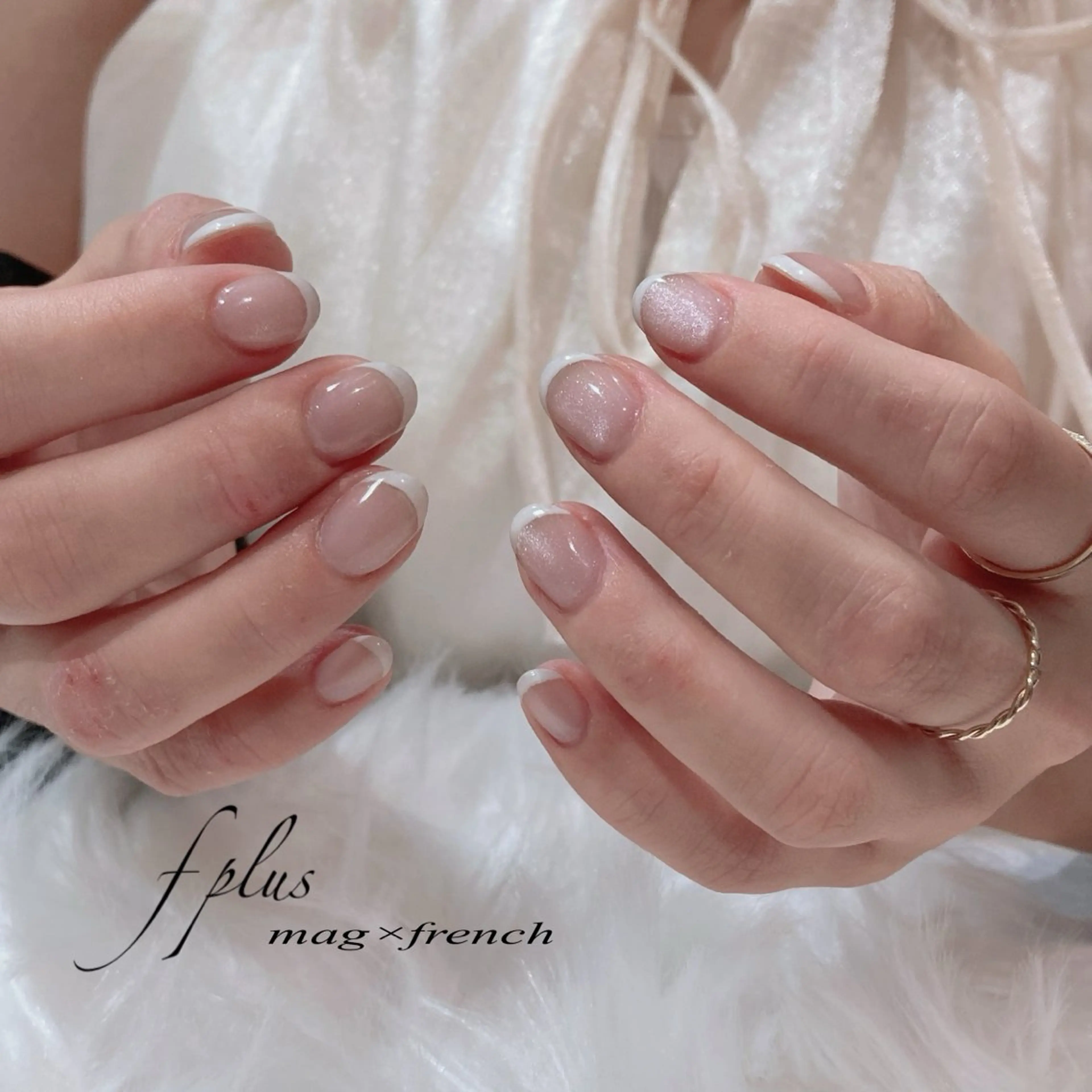 ネイル フレンチネイル マグネットネイル ハンドネイル kanako nail🌷のネイルデザイン