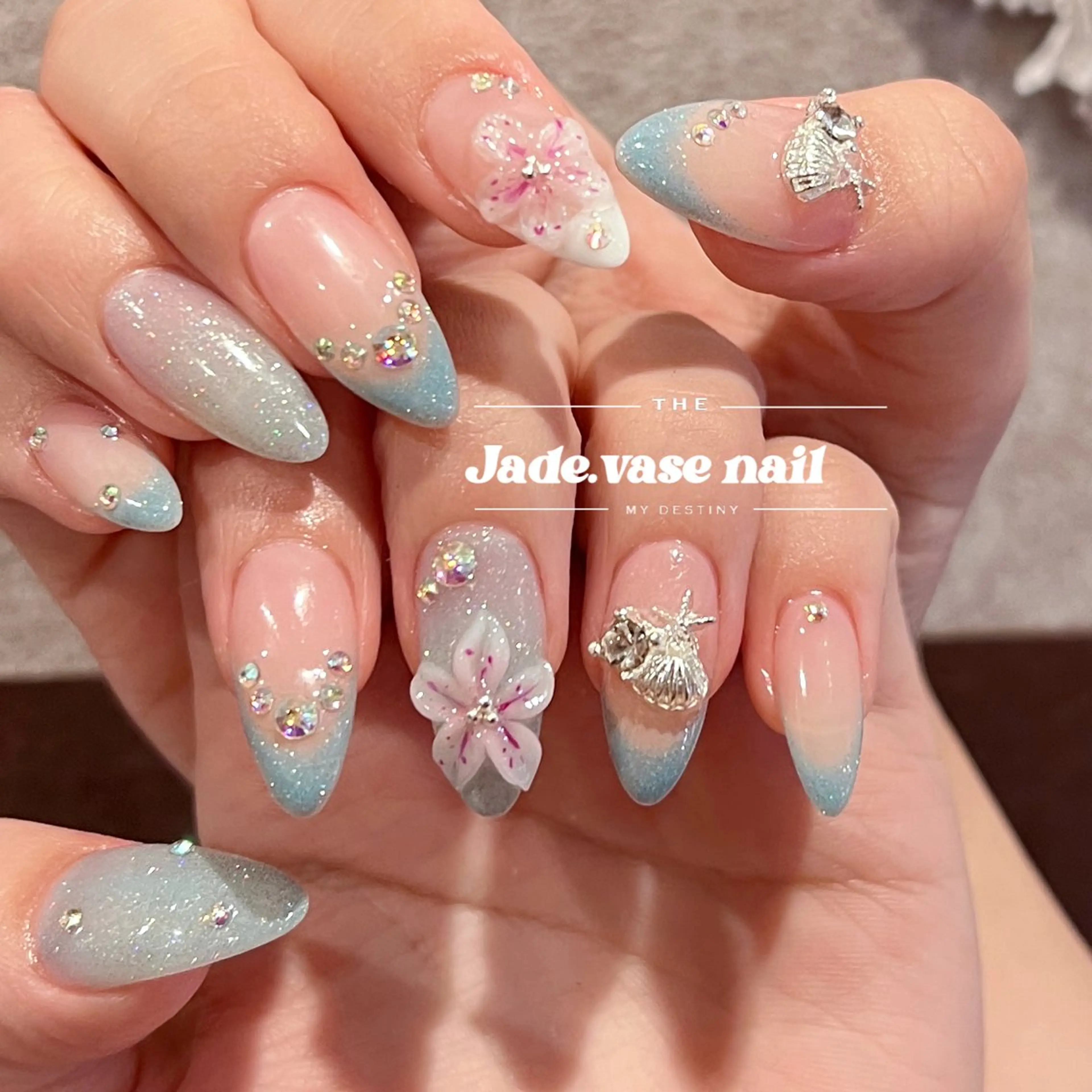 ネイル 長さ出し ハンドネイル ✰Jade.vase 银座のネイルデザイン