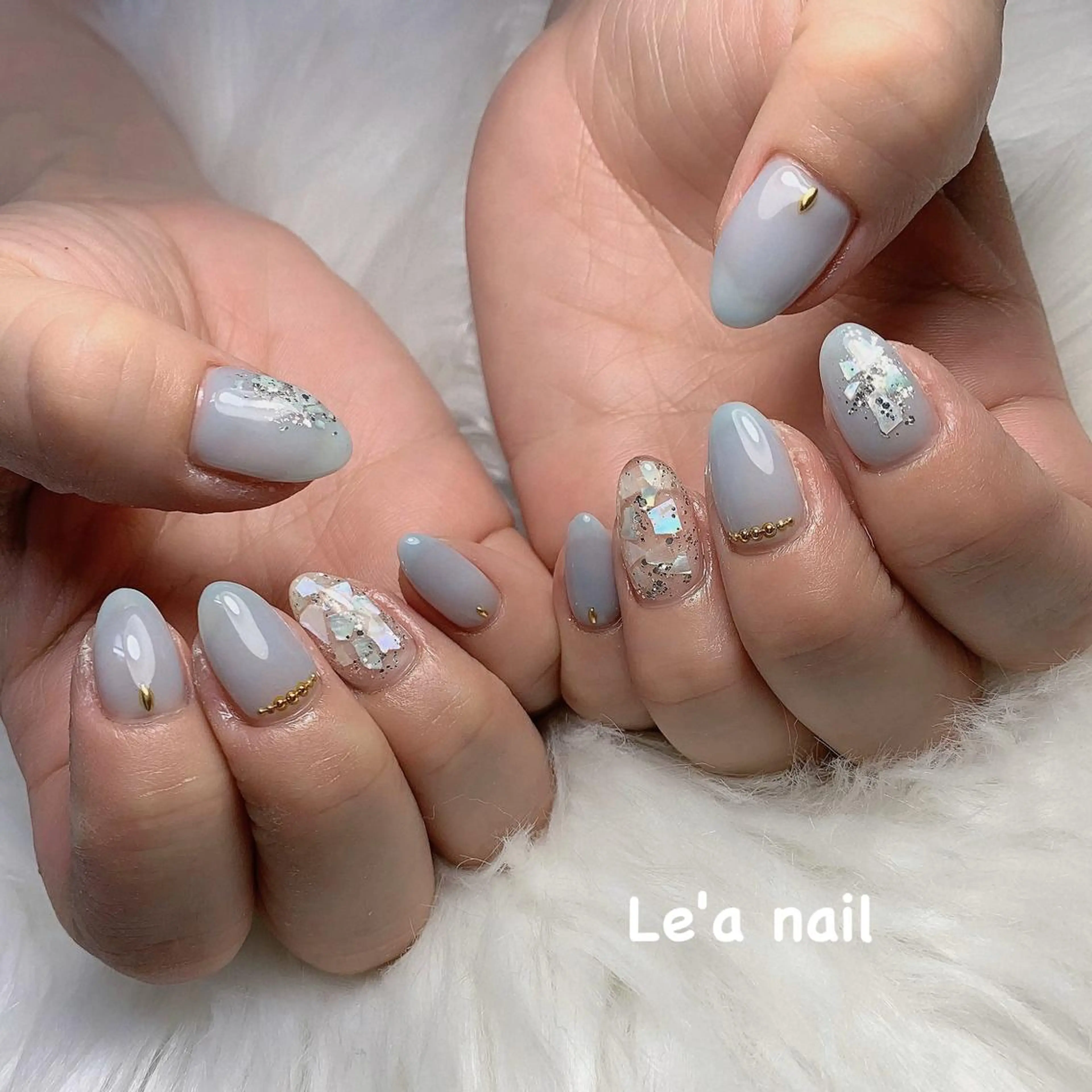 ネイル ブルー 'mm  (ミリ) ＭＡＮＡＭＩのネイルデザイン