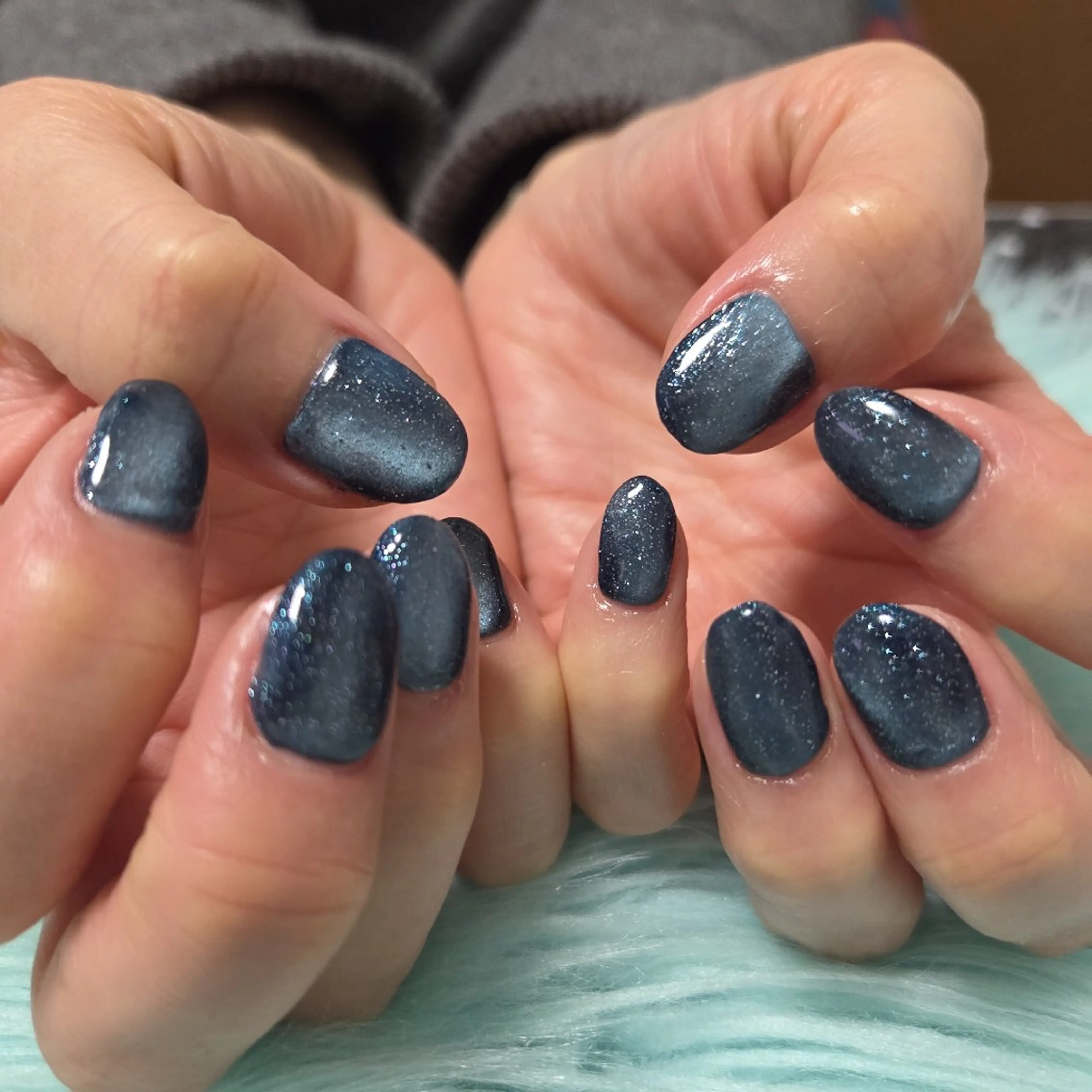 ネイル ブルー マグネットネイル Thetis nailsのネイルデザイン