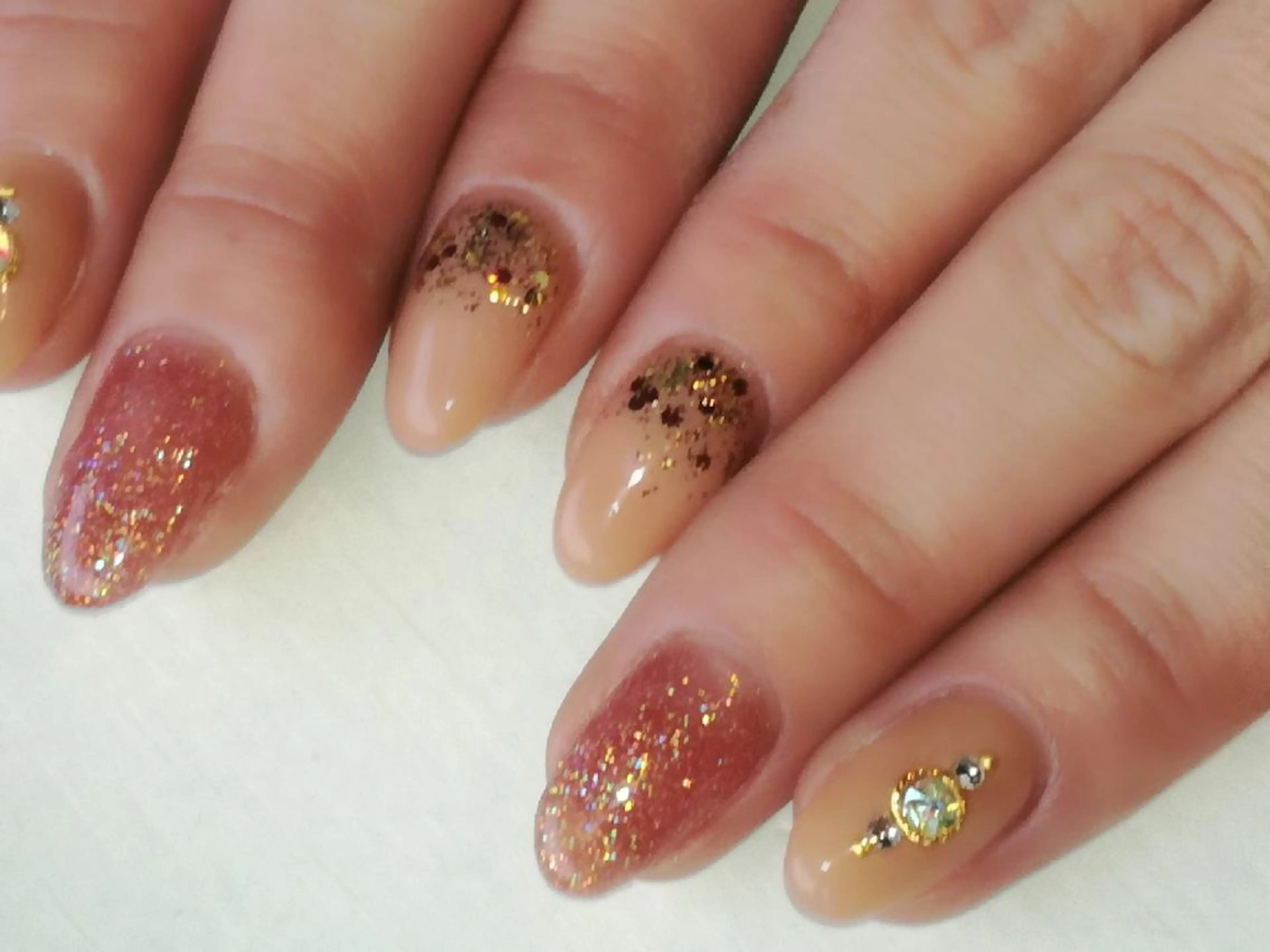 ネイル ジェルネイル グラデーション ラメ(グリッター) sweet pico 住吉のネイルデザイン