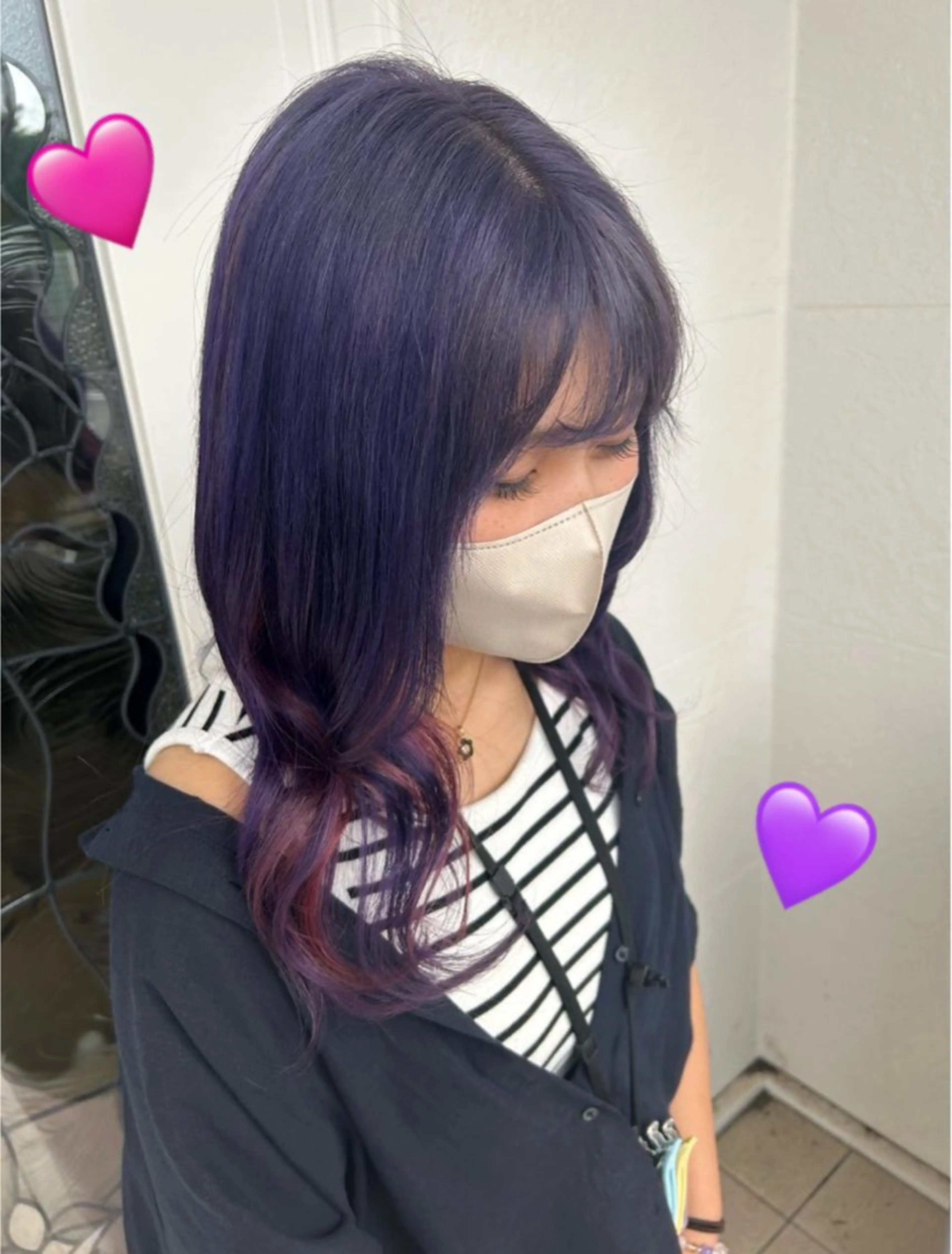 ロング カラー ピンクカラー レッドカラー QUATRO水戸🌷 小沢青空のヘアスタイル